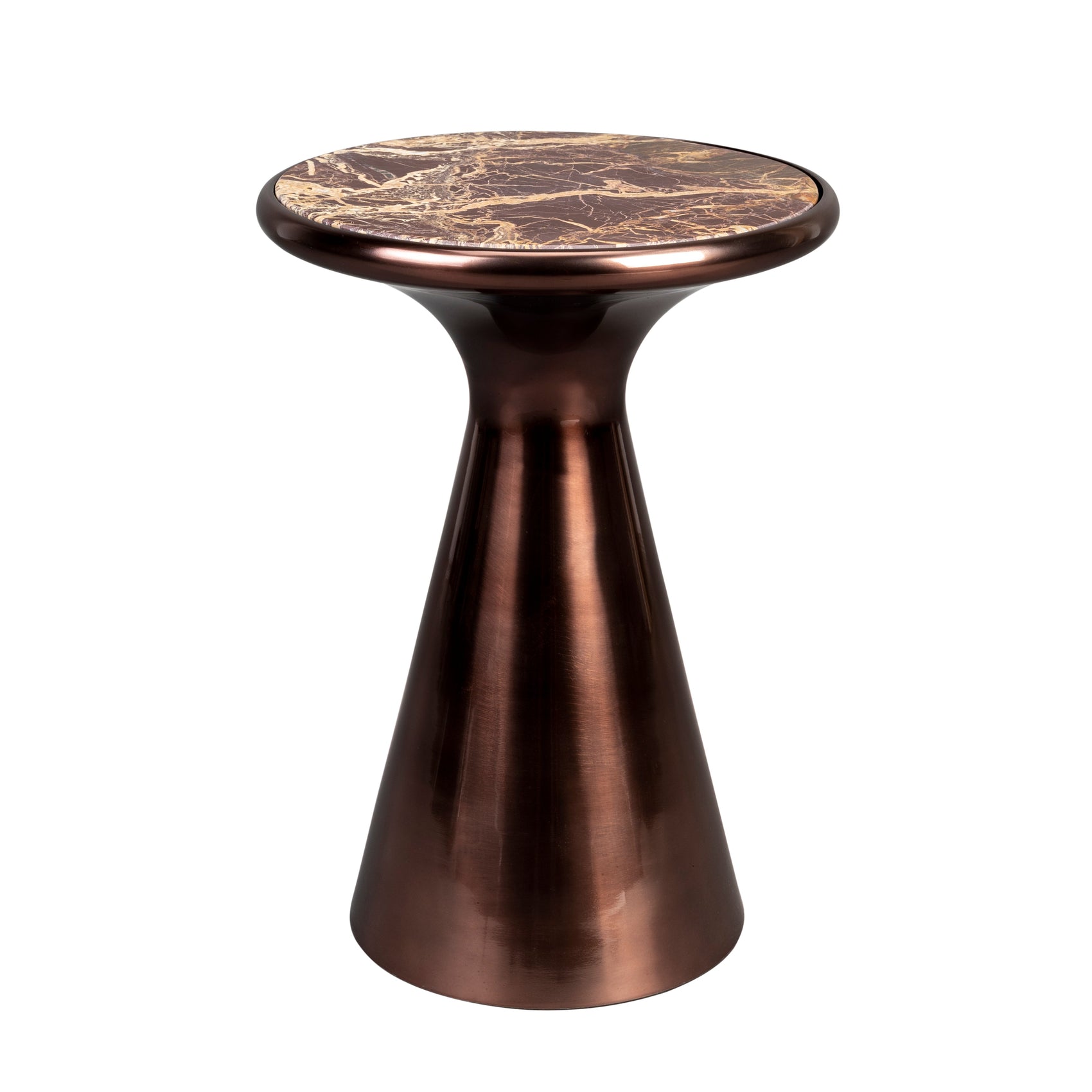 Dutchbone Mount Bronze & Brown Marble Side Table Large