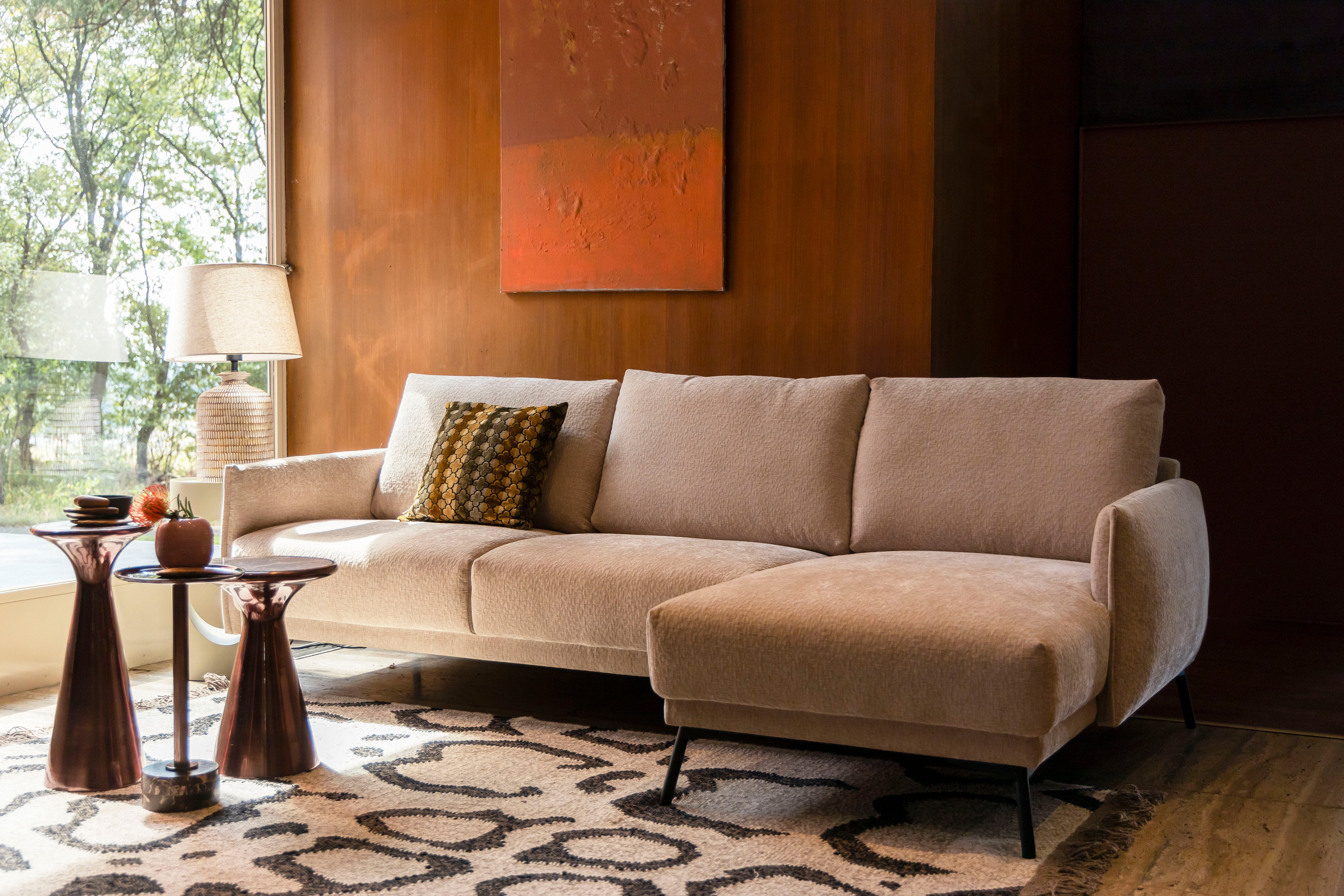 Dutchbone Mount Bronze & Brown Marble Side Table Large