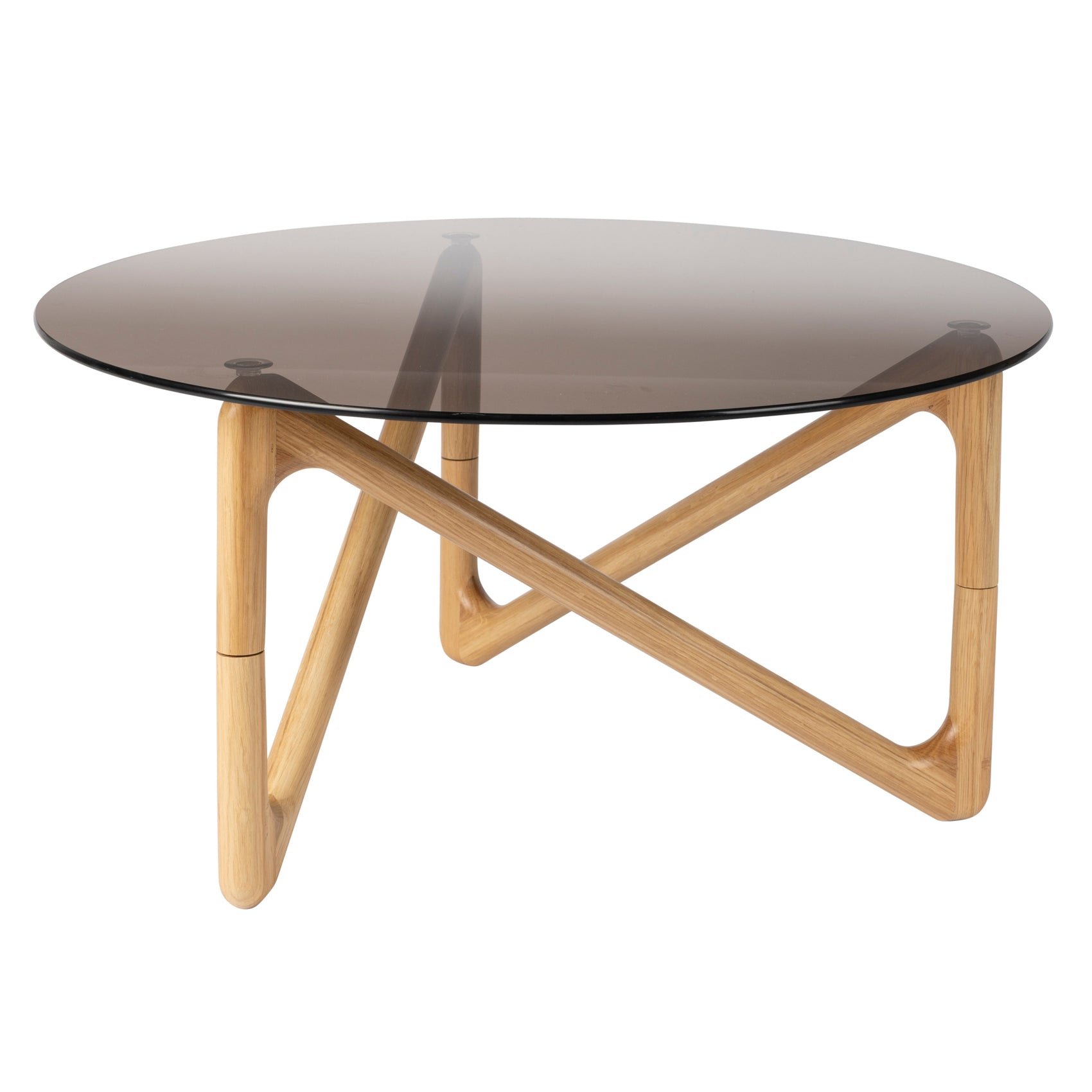 Dutchbone Naia Abstract Natural Wood & Smoked Glass Coffee Table