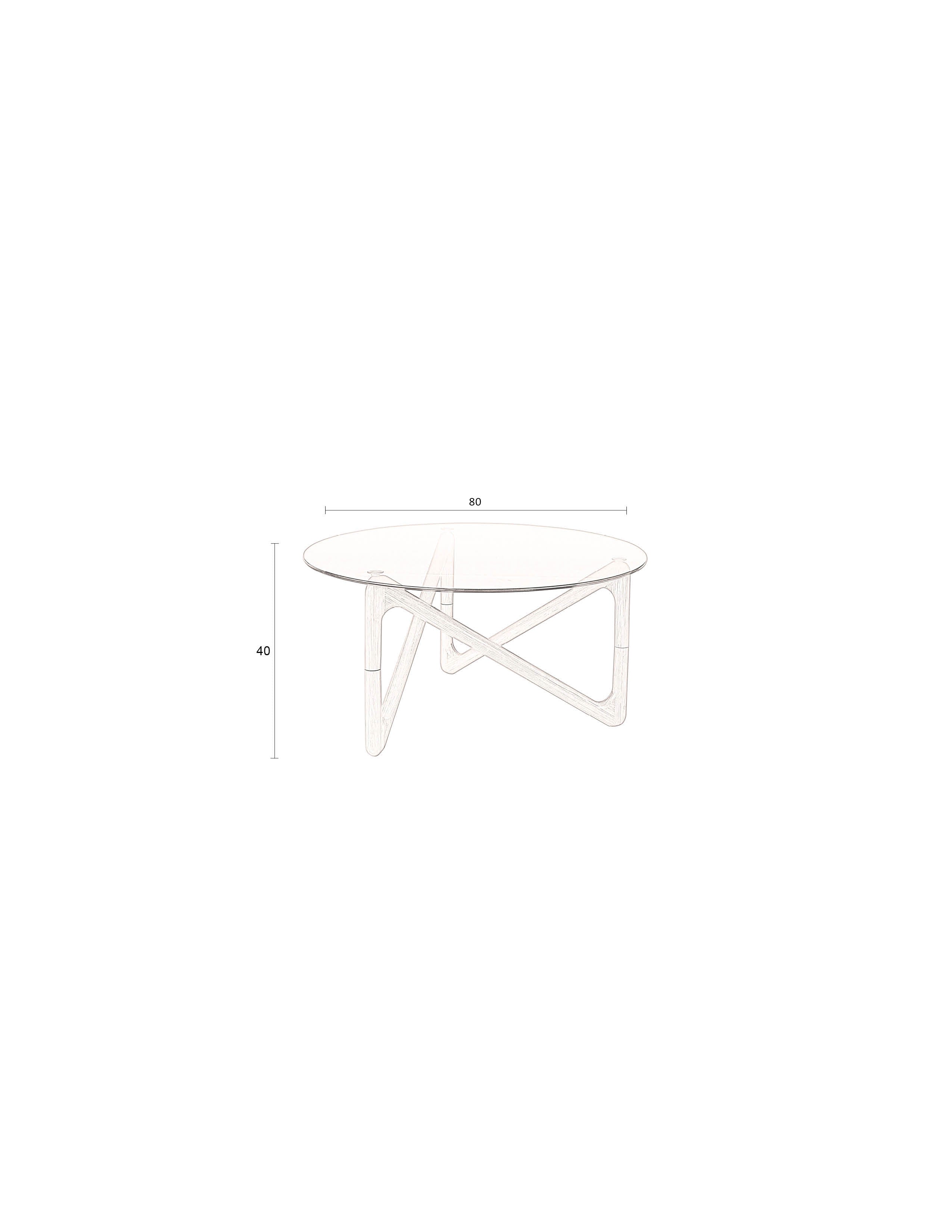 Dutchbone Naia Abstract Natural Wood & Smoked Glass Coffee Table