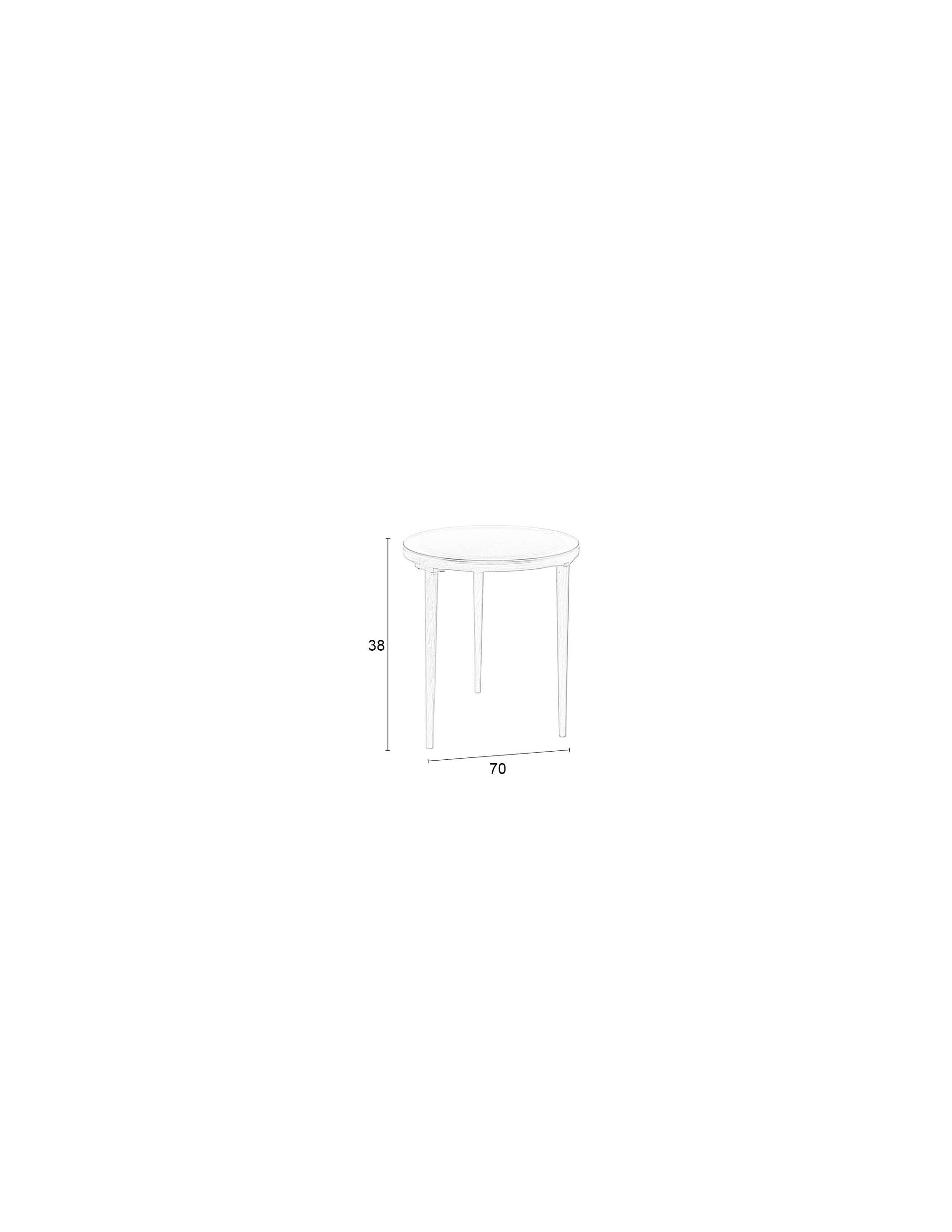 Haru Natural Wood Rattan & Glass Side Table