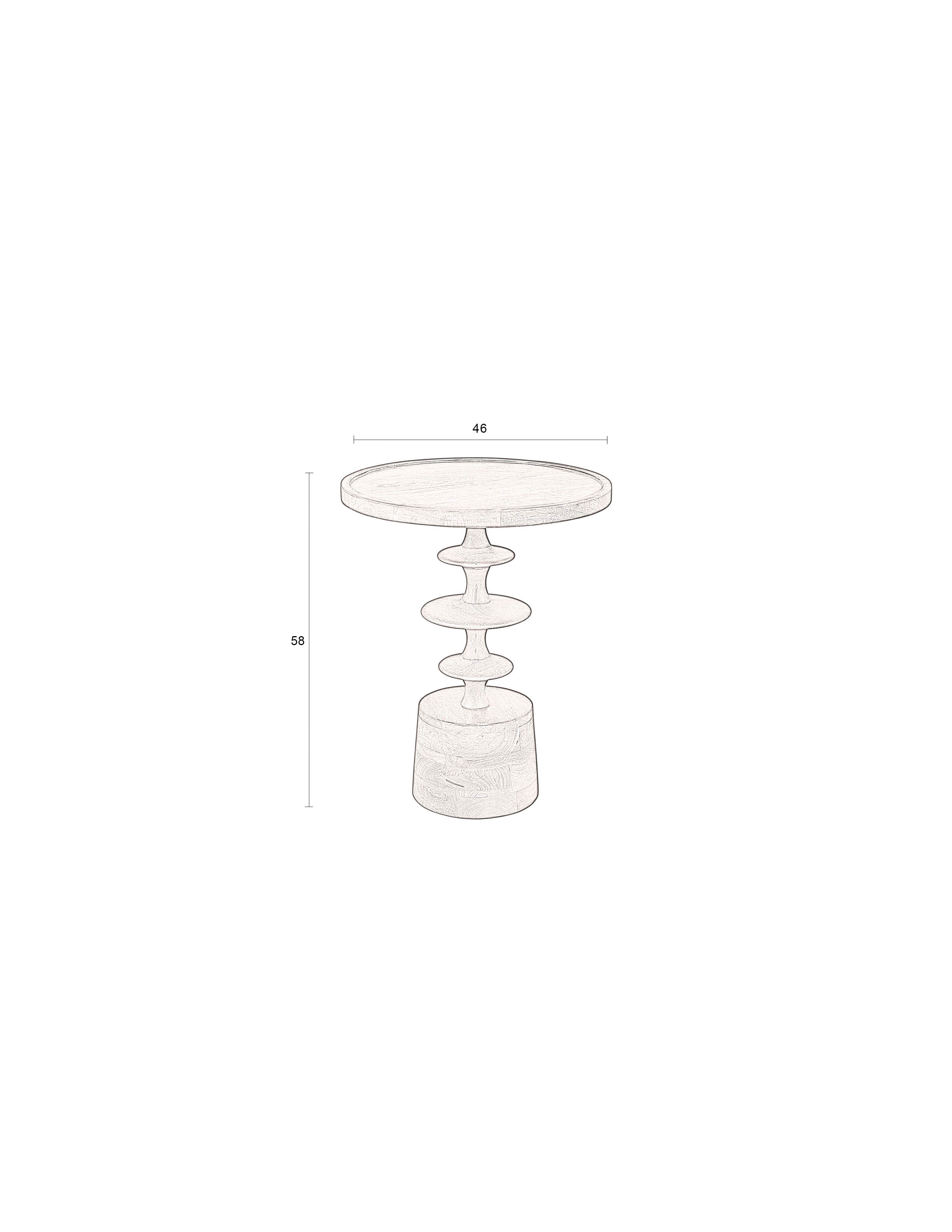 Dutchbone Cath Brown Mango Wood Tiered Side Table