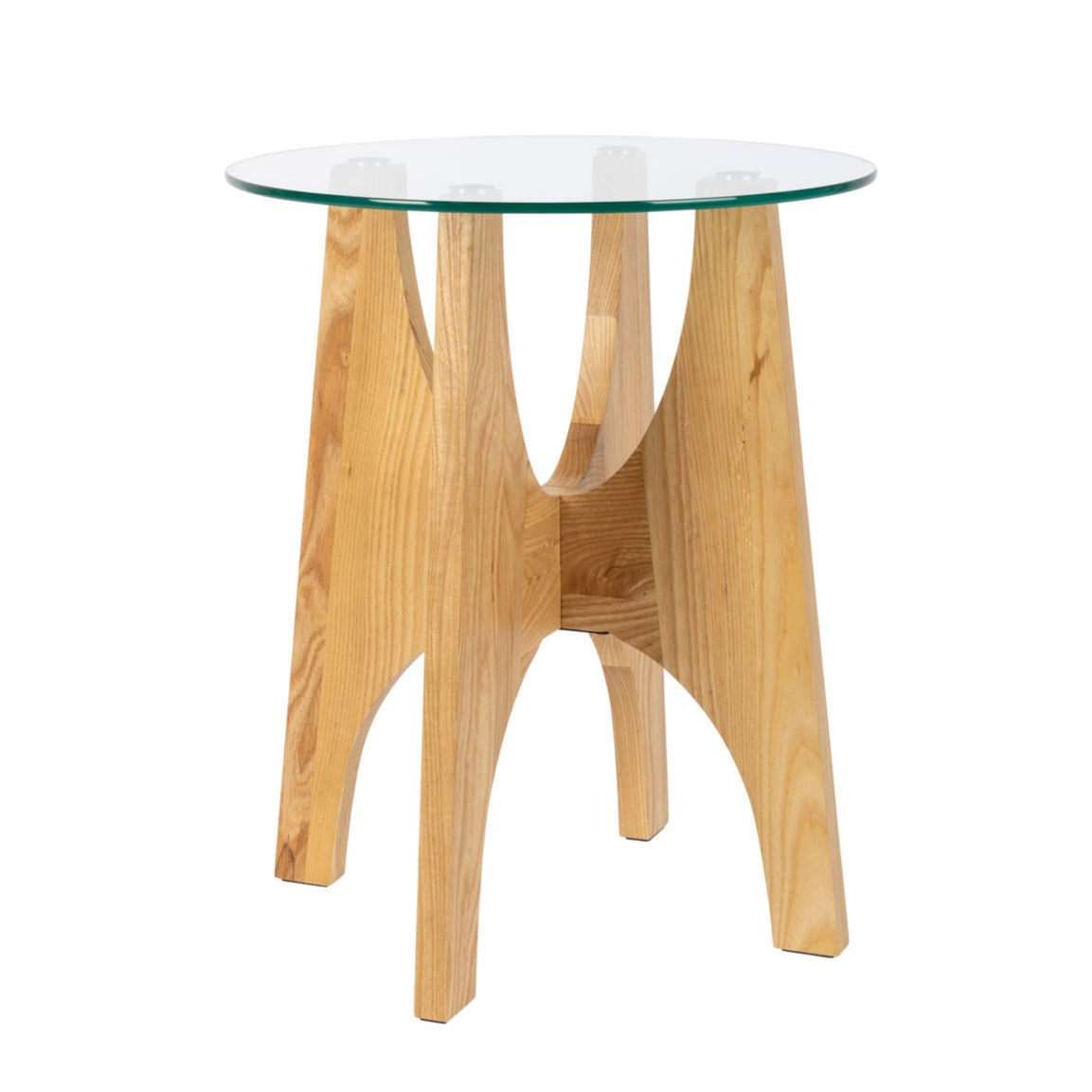 Zuiver Kobe Natural Oak Wood & Glass Side Table