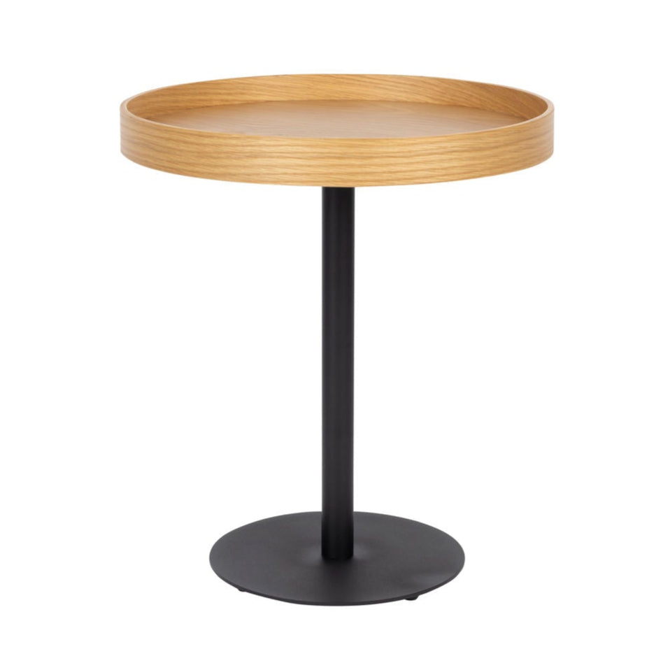 Yuri Natural Oak Wood Round Side Table Small
