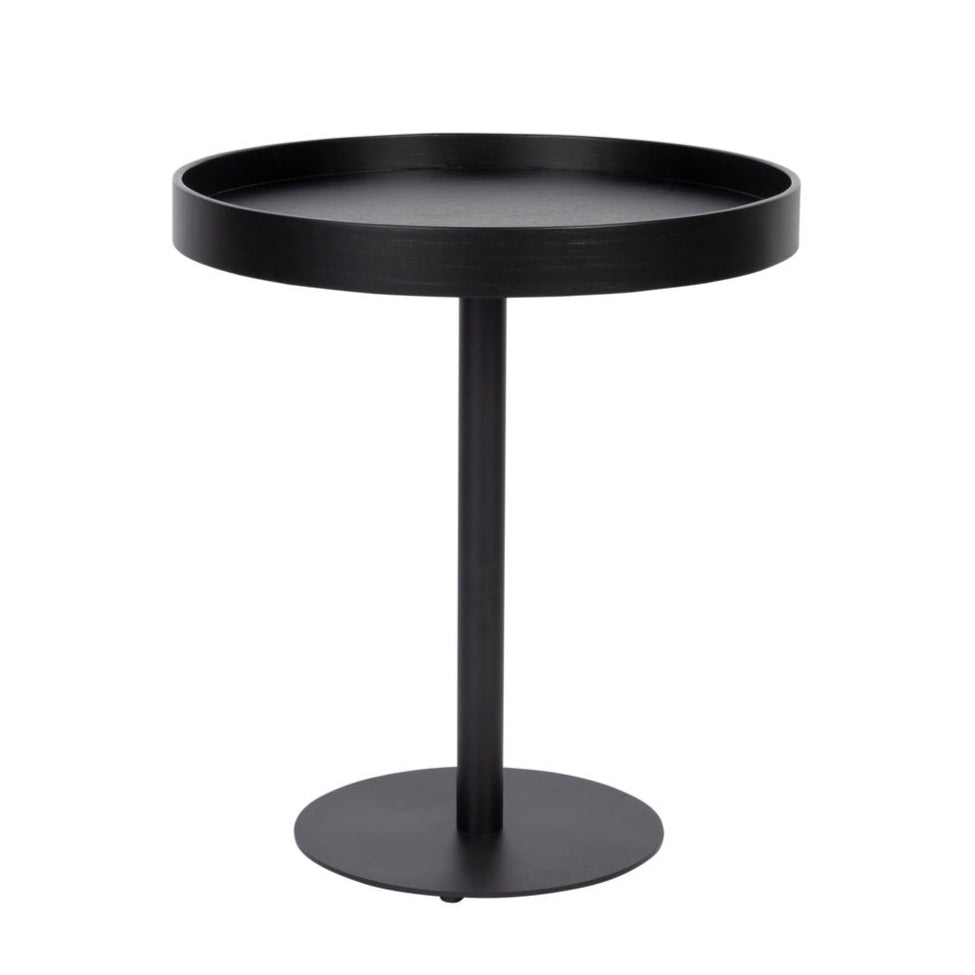 Yuri Black Oak Wood Round Side Table Small