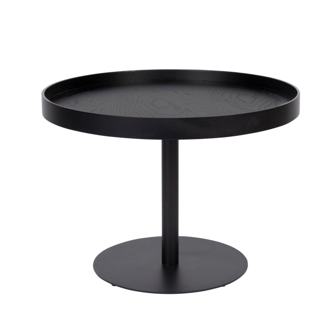 Yuri Black Oak Wood Round Side Table Medium
