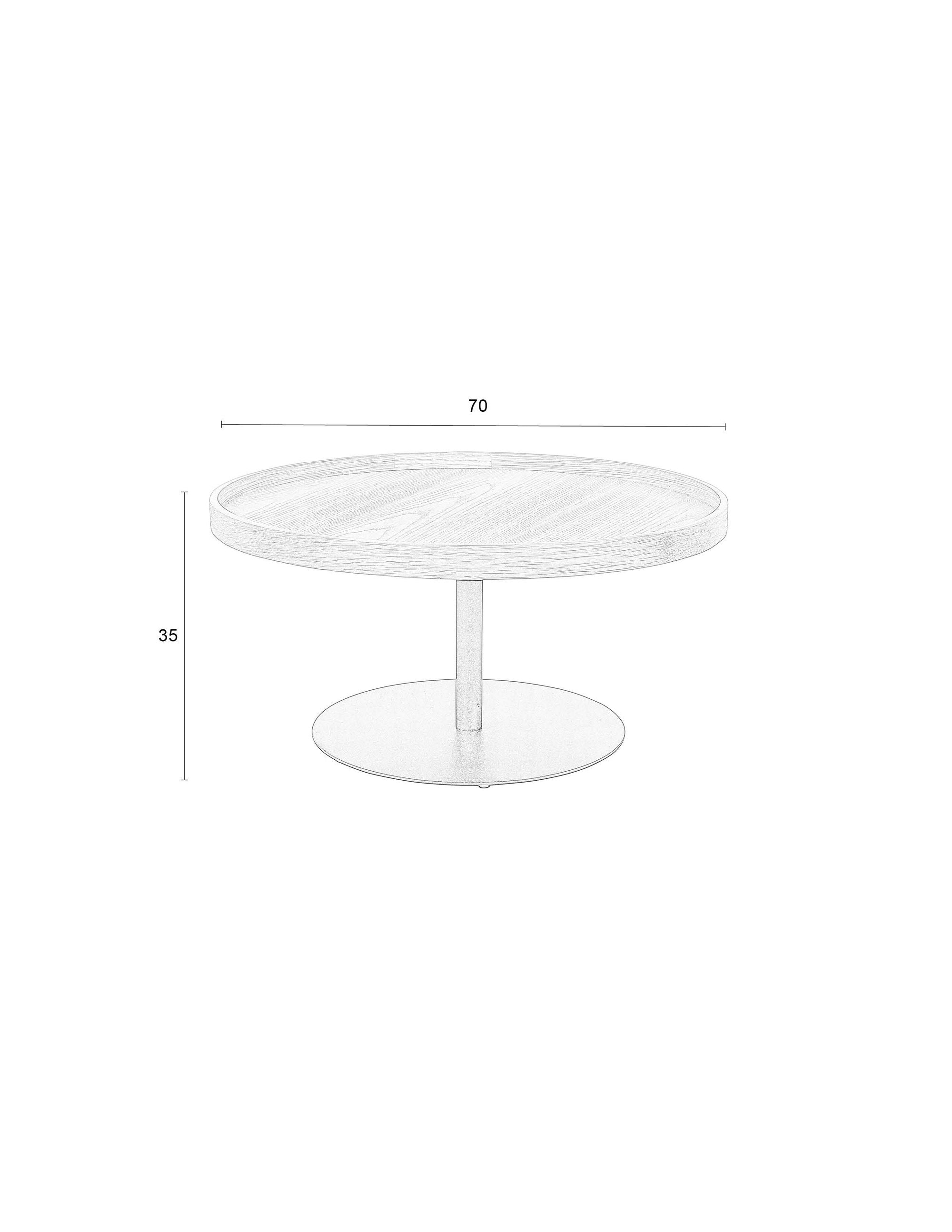 Yuri Natural Oak Wood Round Side Table Large