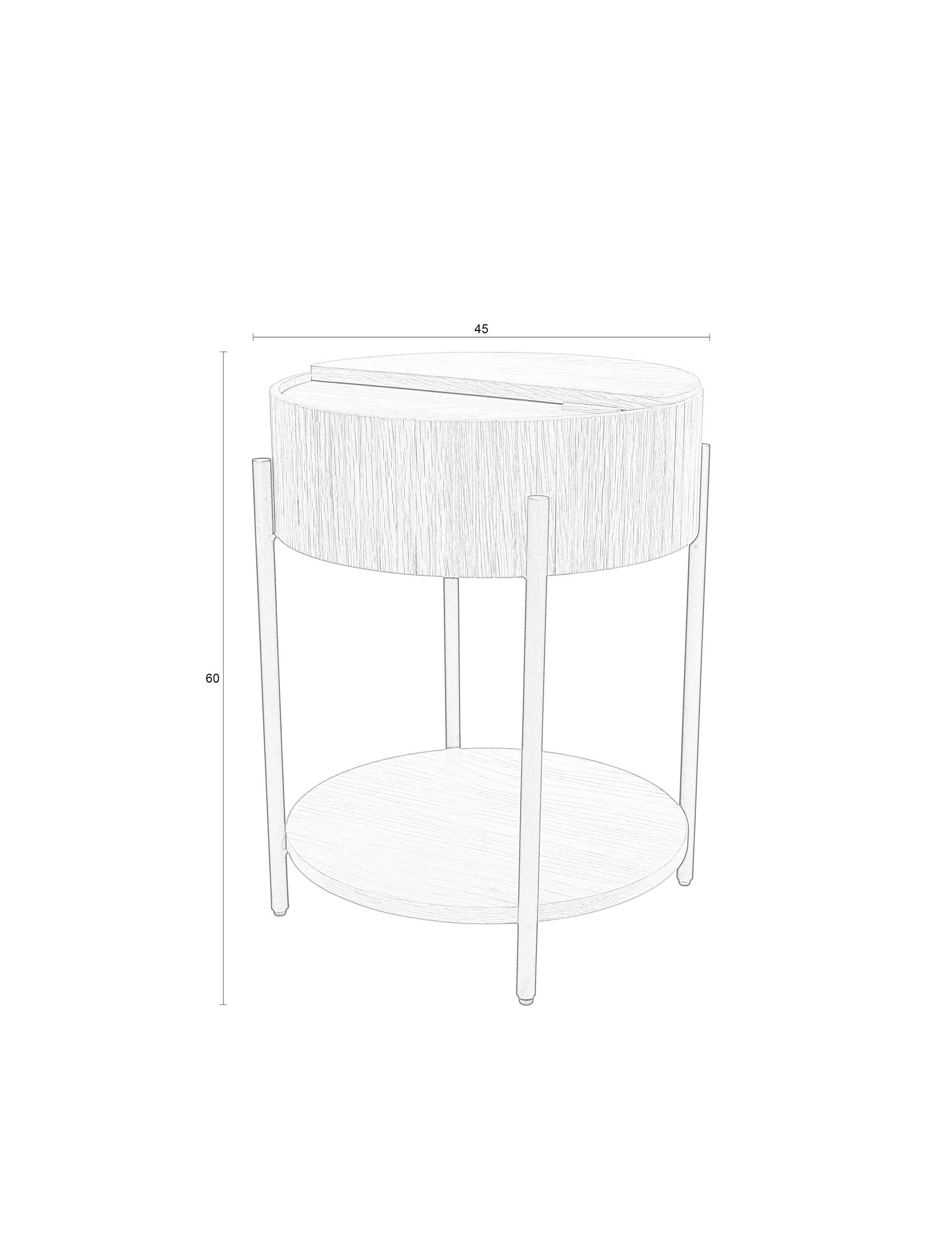 Zuiver Slides Natural Oak Wood Round Side Table