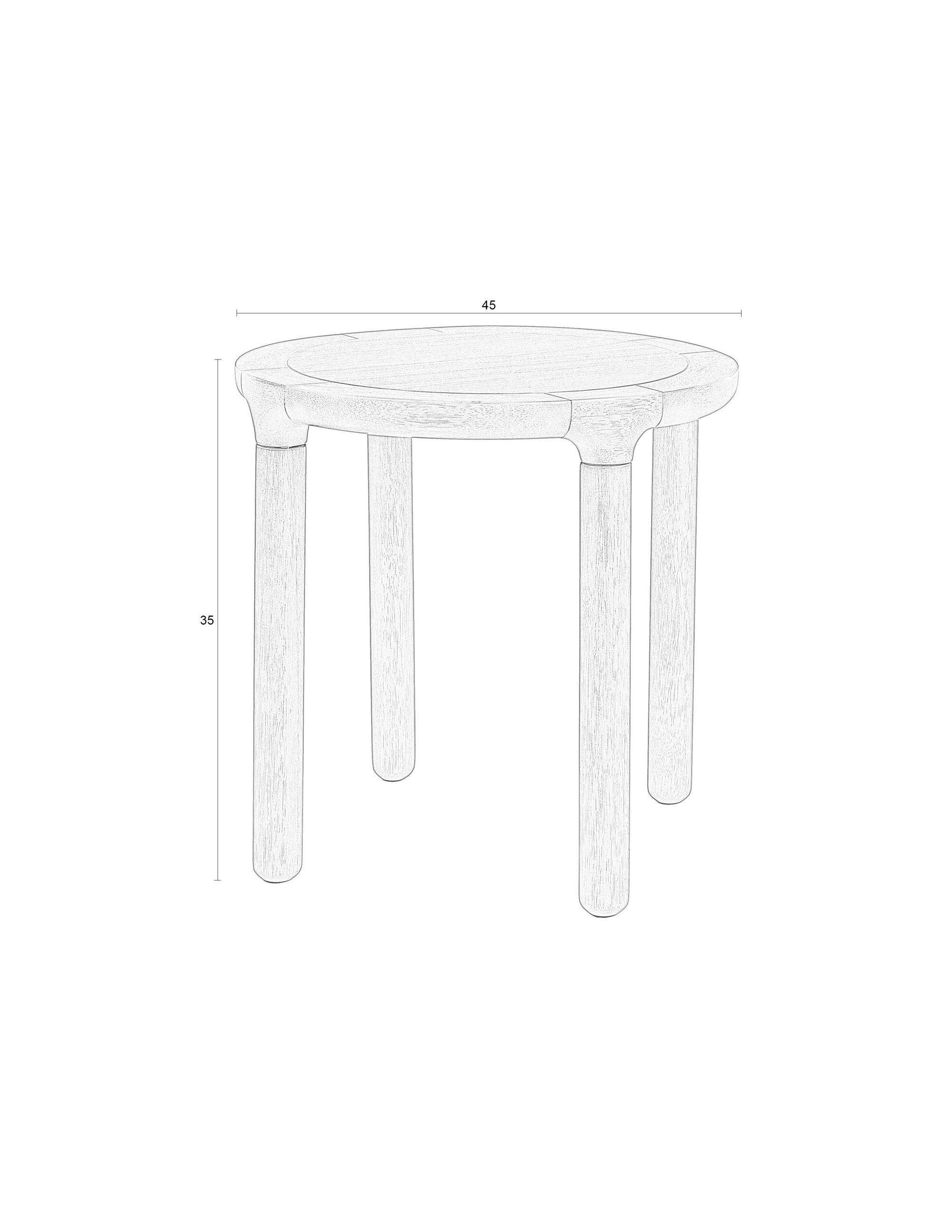 Zuiver Storm Natural Oak Wood Round Side Table