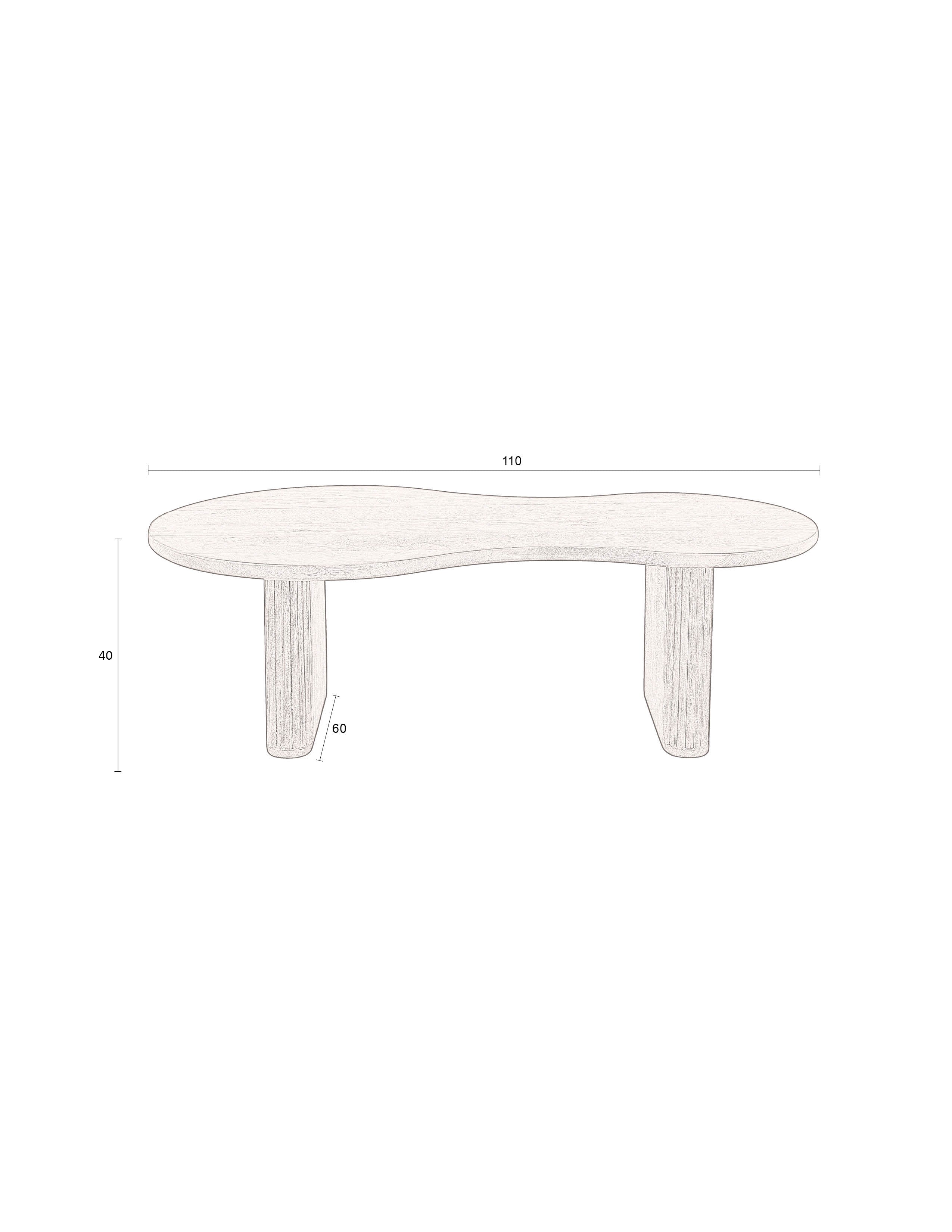 Dutchbone Tilon Organic Mango Wood Coffee Table