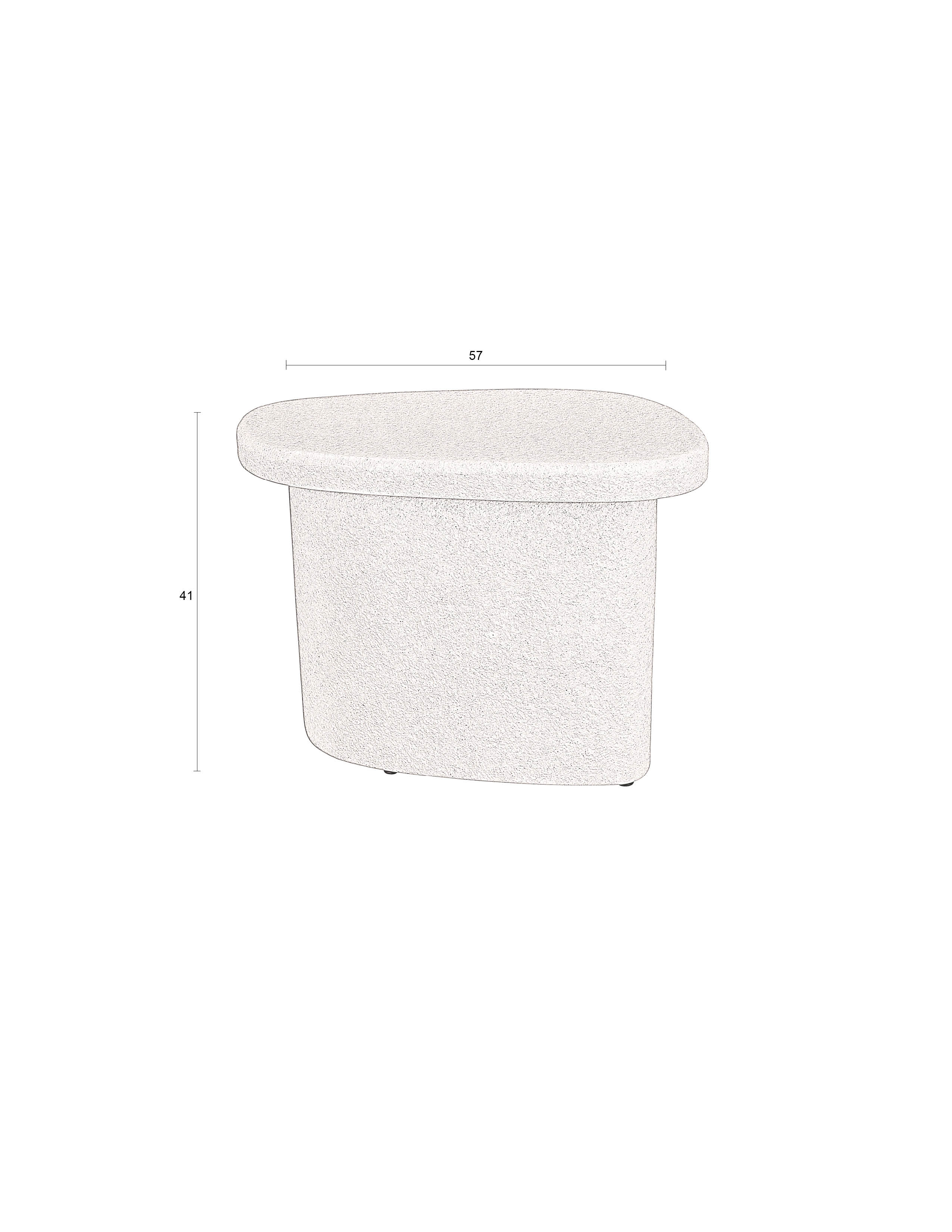 Dutchbone Veda Organic Curved Neutral Marble High Side Table