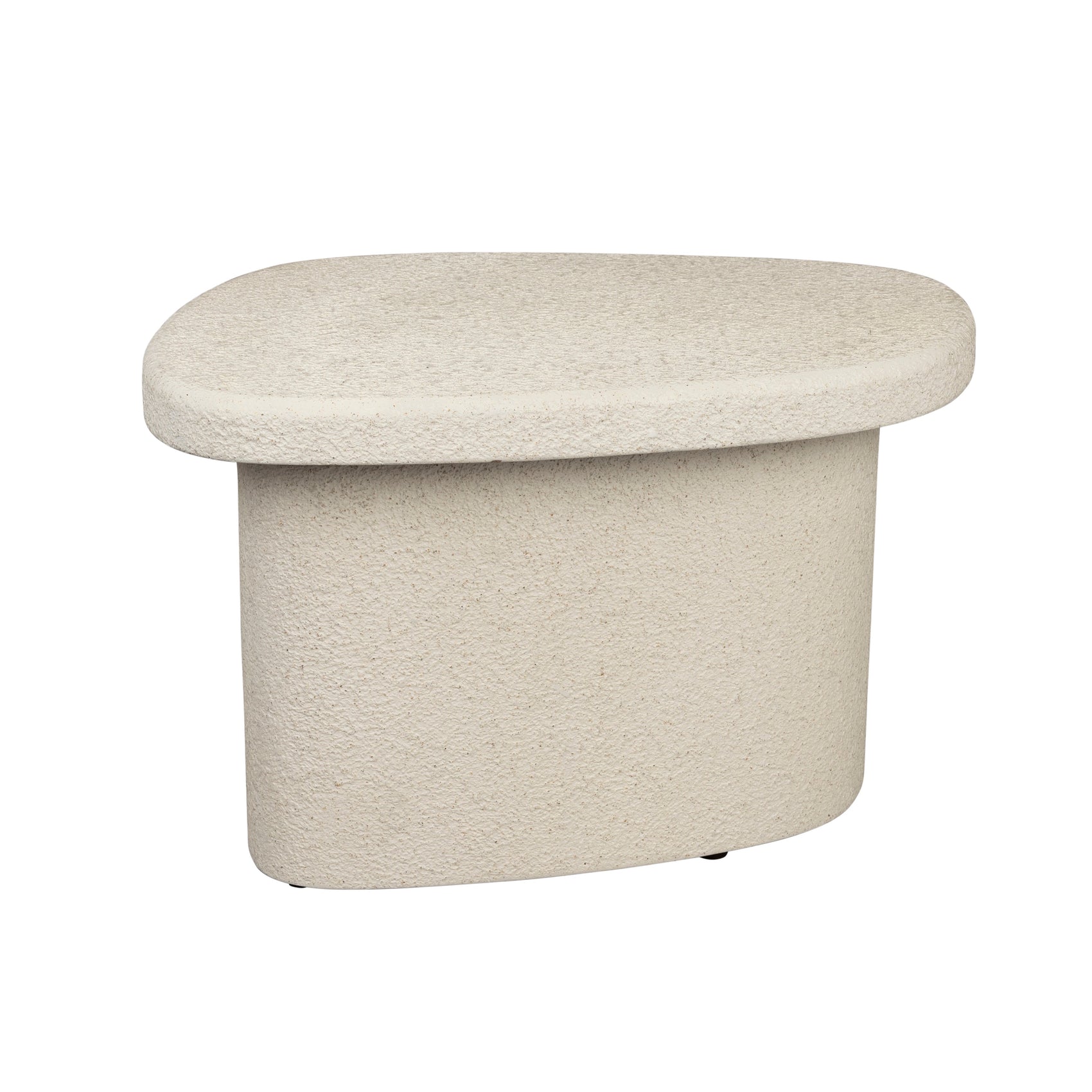 Dutchbone Veda Organic Curved Neutral Marble Low Side Table