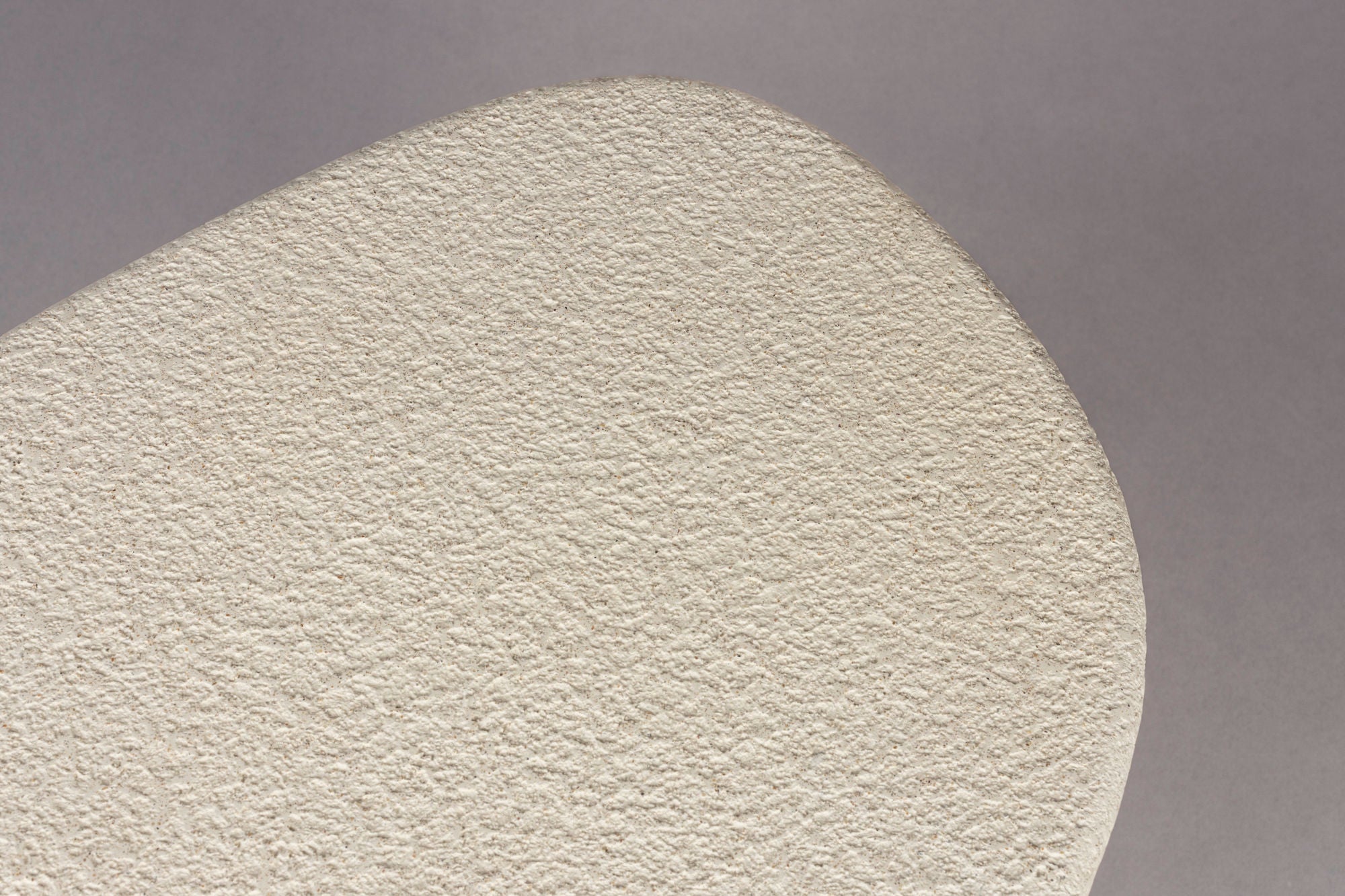 Dutchbone Veda Organic Curved Neutral Marble Low Side Table