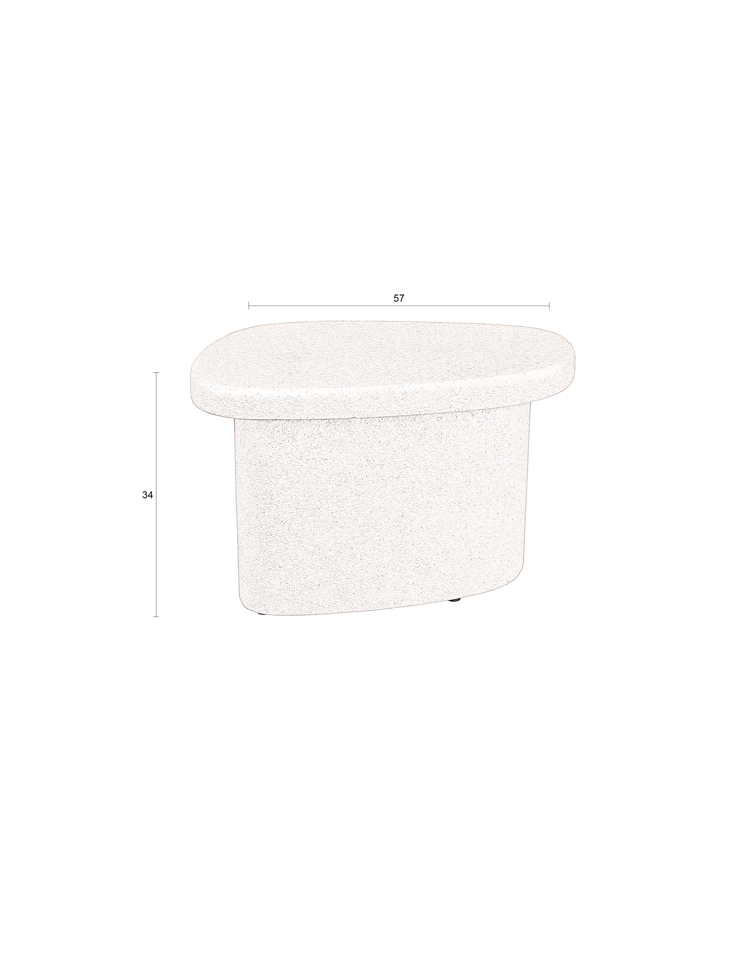 Dutchbone Veda Organic Curved Neutral Marble Low Side Table