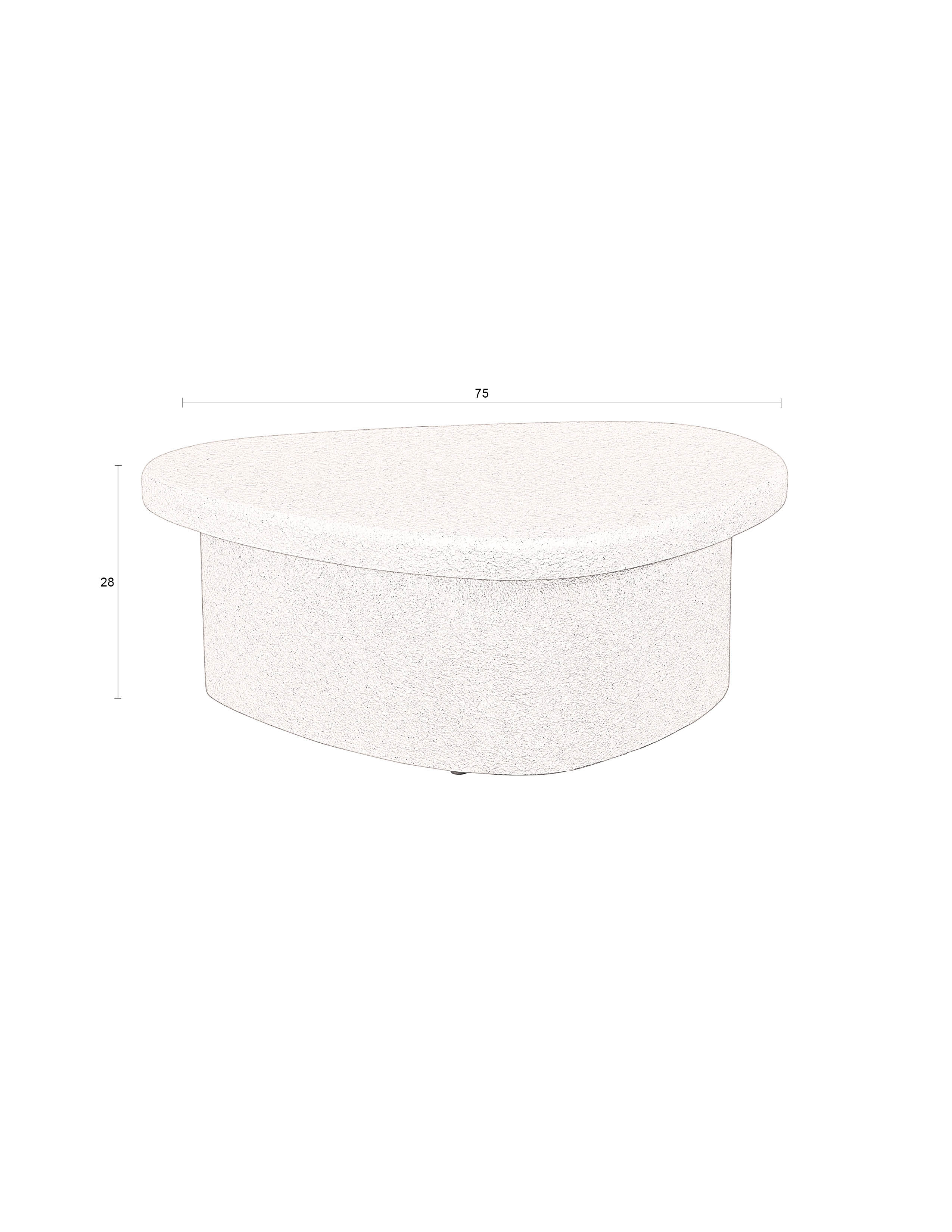 Dutchbone Veda Organic Curved Neutral Marble Coffee Table