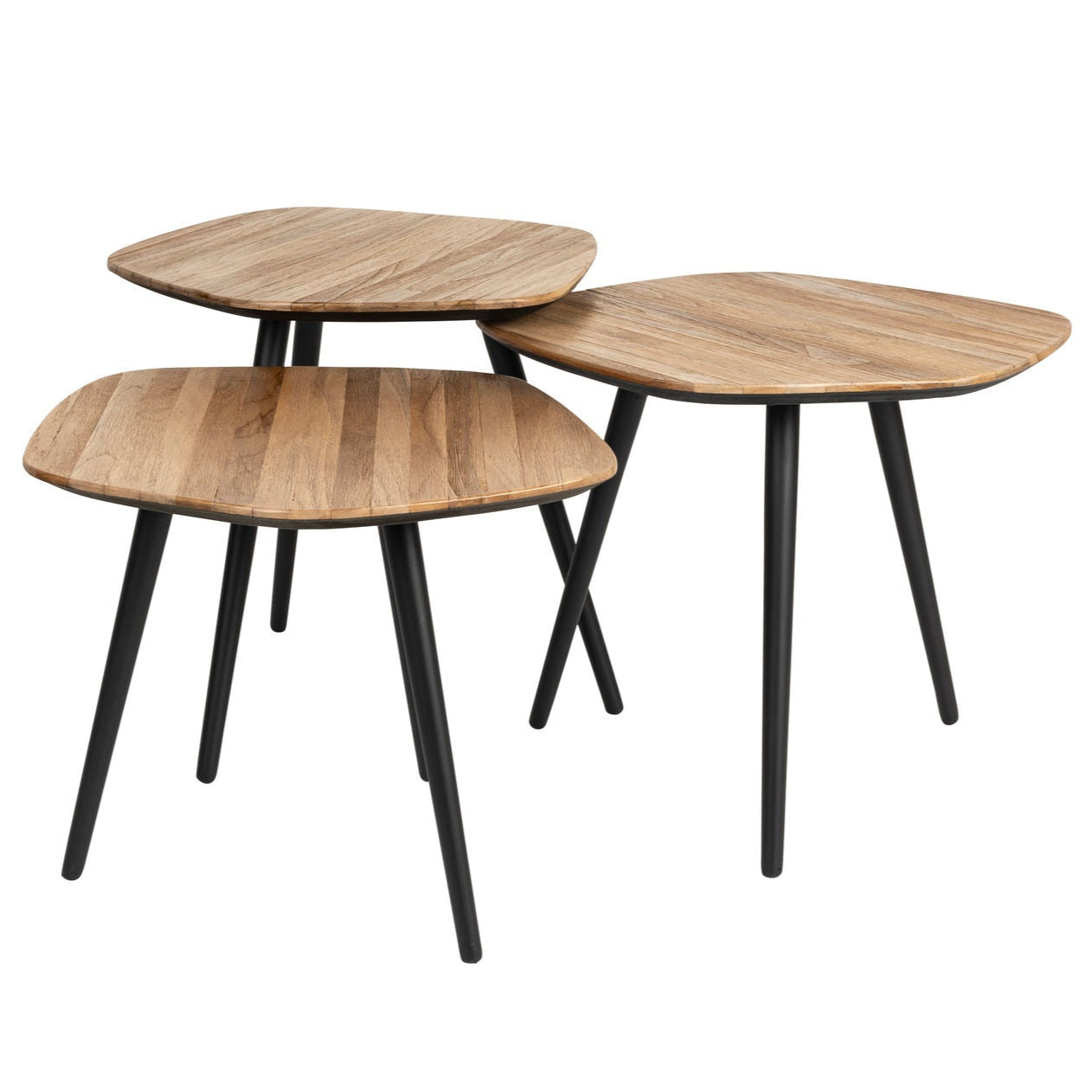 Set Of 3 Cuties Brown Wood Coffee Tables Nest