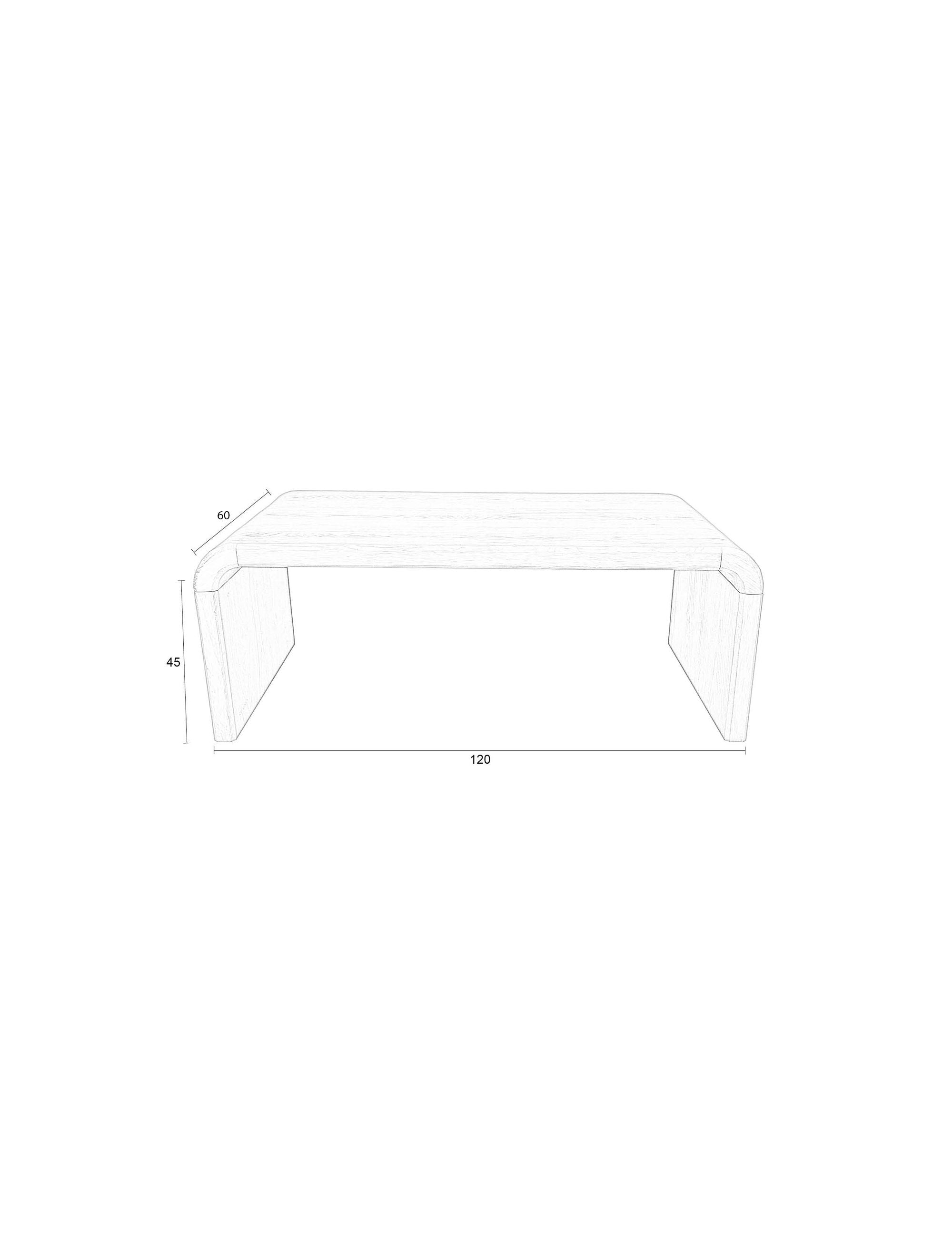 Zuiver Brave Curved Natural Oak Wood Coffee Table