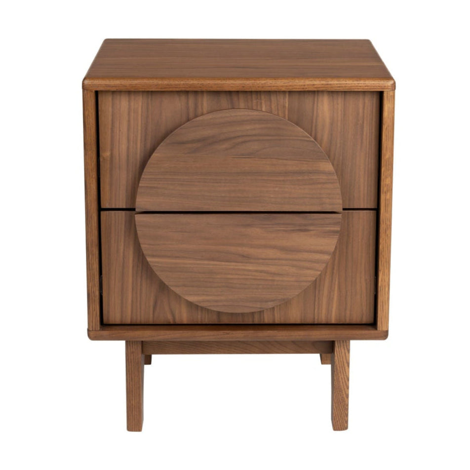 Zuiver Groove Walnut Wood Bedside Table