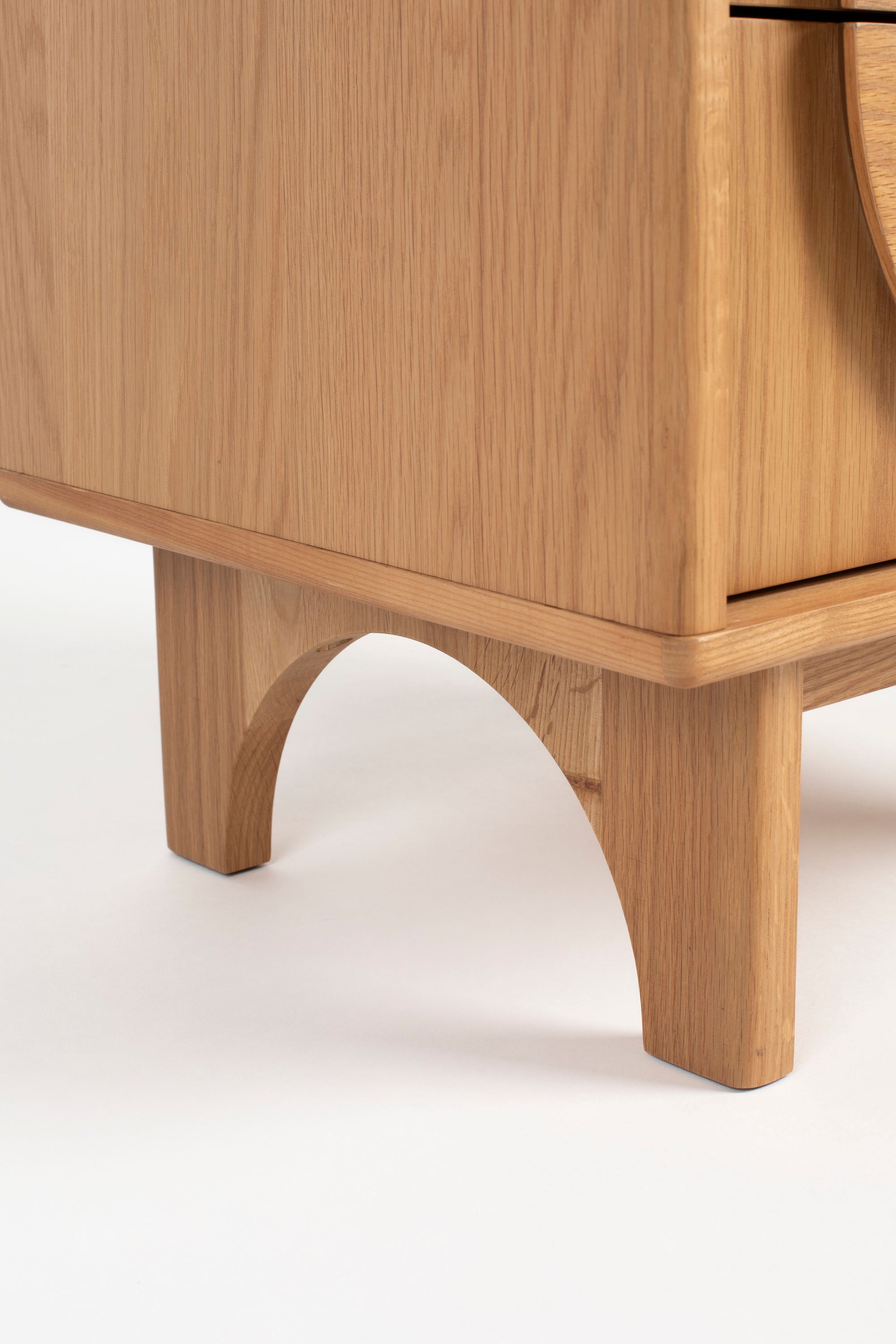 Zuiver Groove Natural Oak Wood Bedside Table