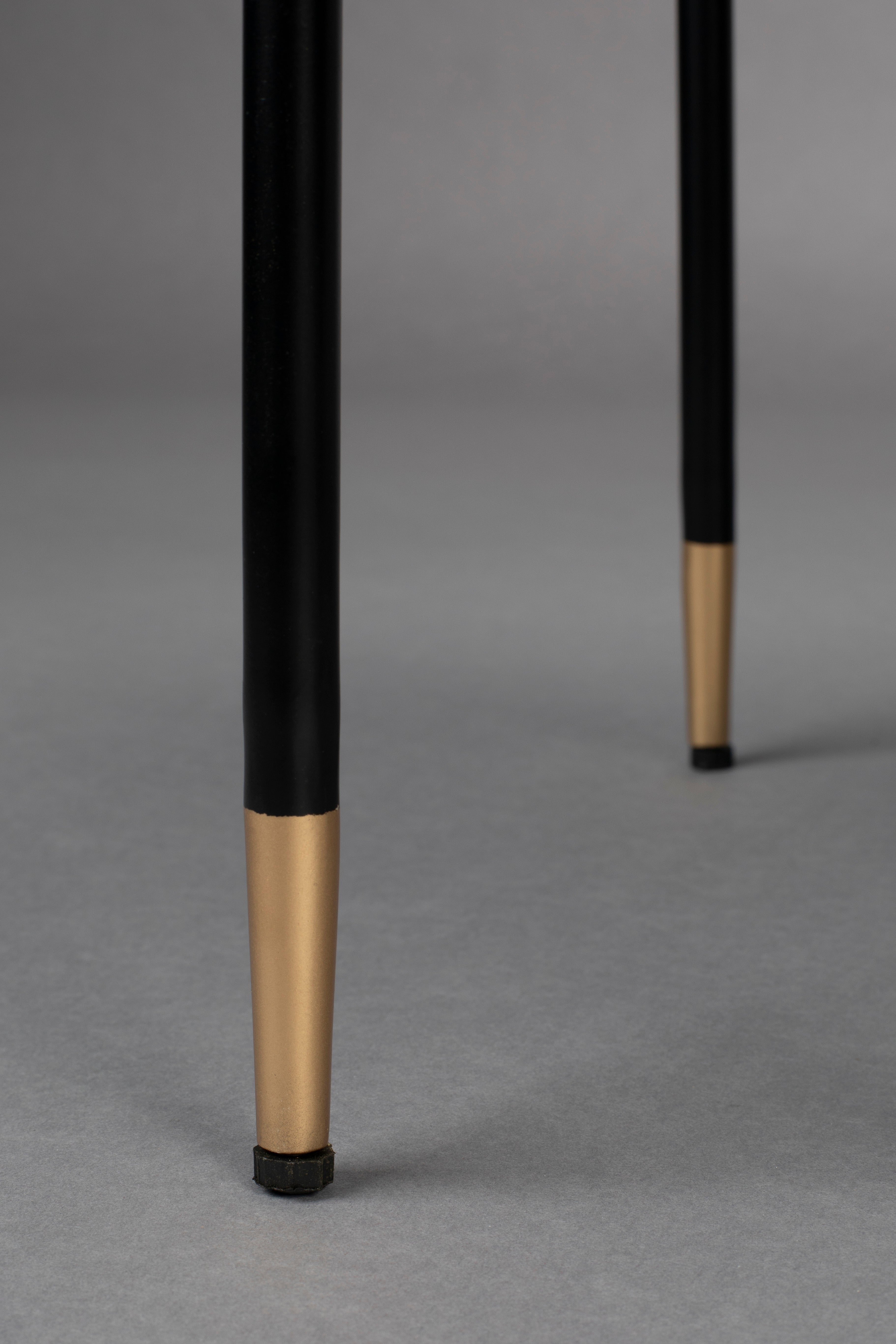 Dutchbone Set of 3 Phyllis Gloss Black Mango Wood Side Tables Nest