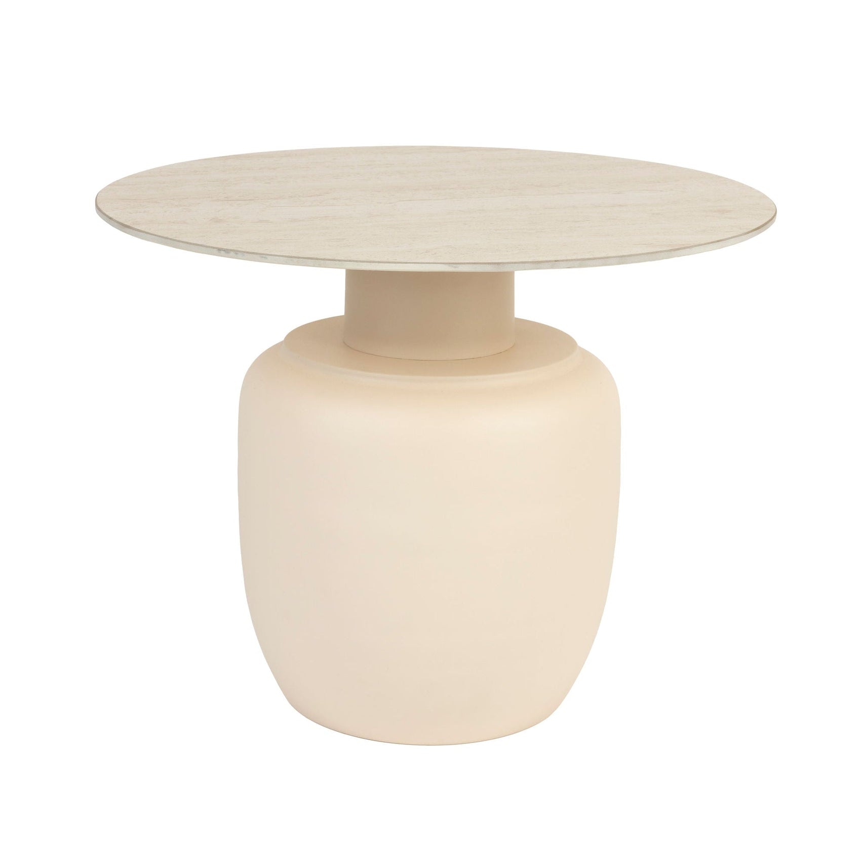 Karula Beige & Travertine Side Table Large