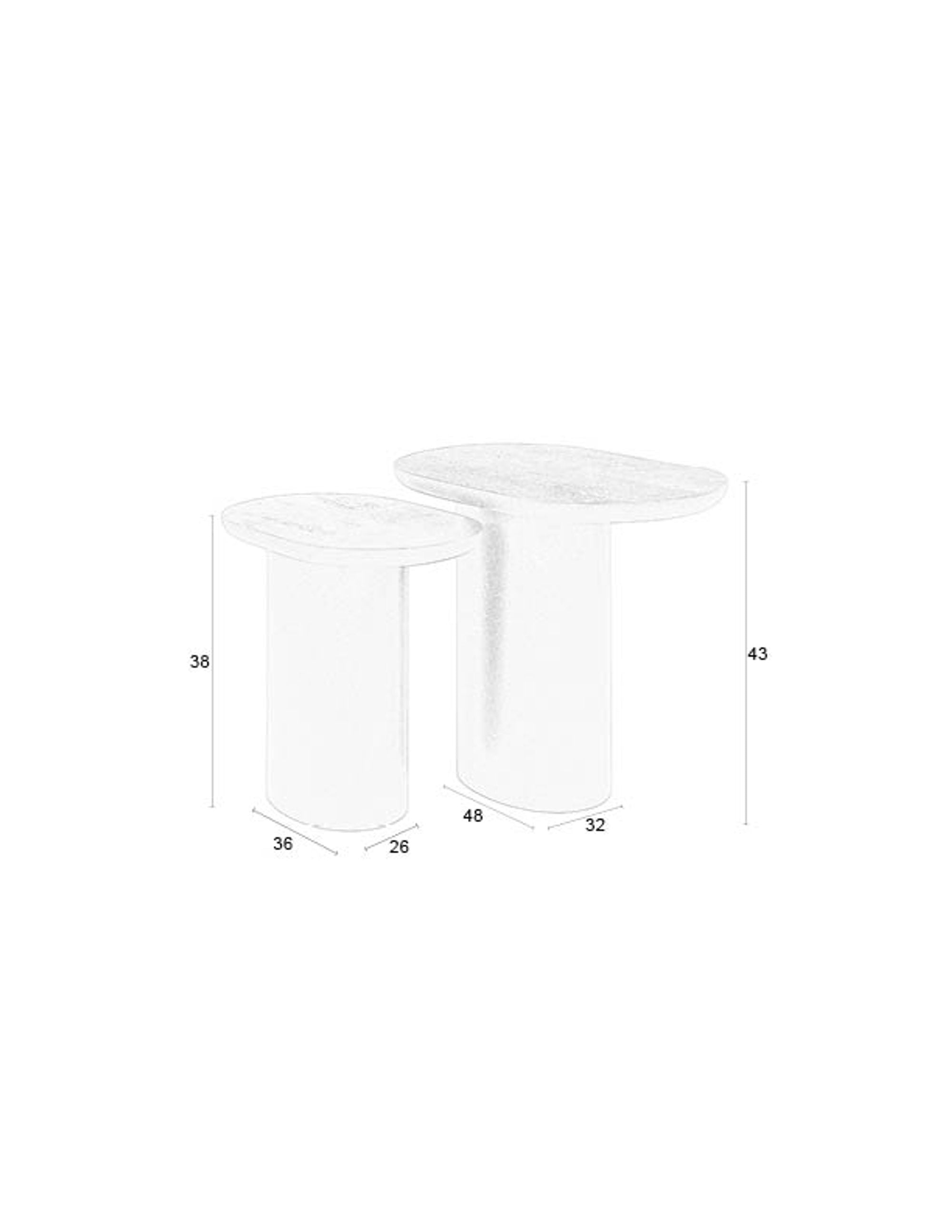 Set of 2 Bela Organic Black Side Tables