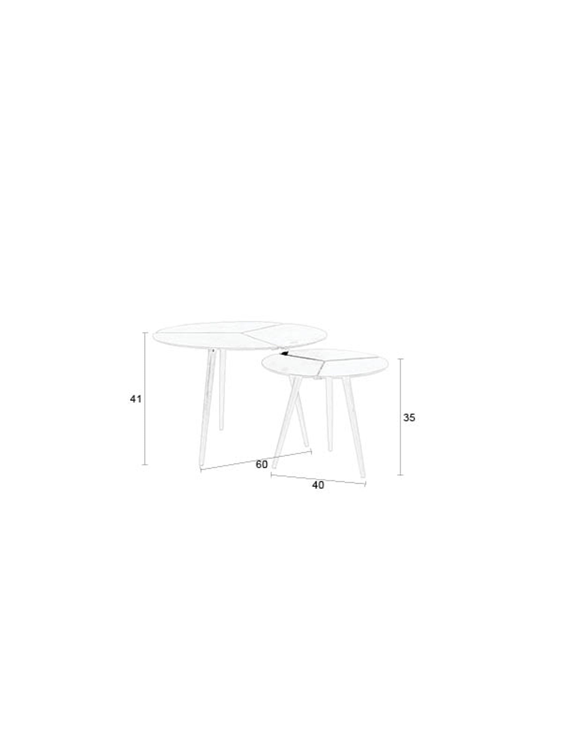 Set of 2 Kourdebour Lily Leaf Black Side Tables Nest