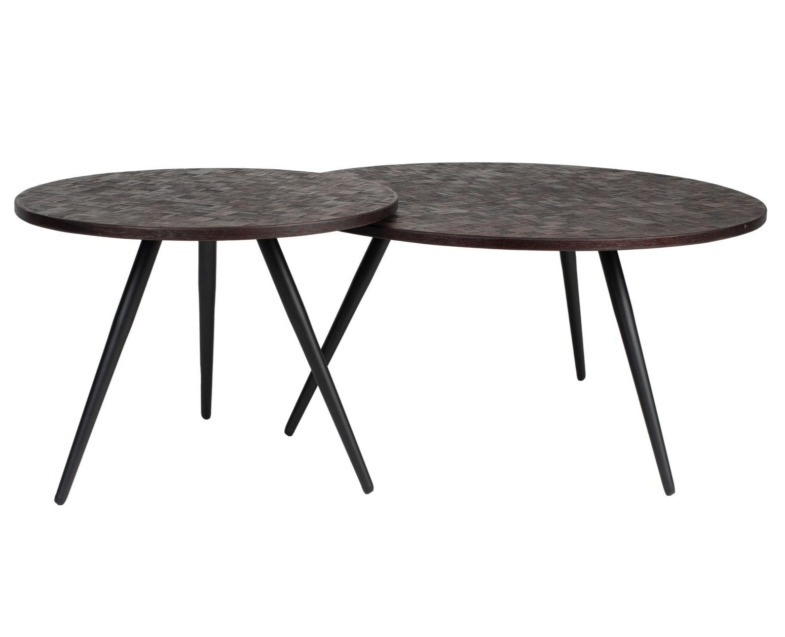 Webster Brown Teak Wood Coffee Table Nest