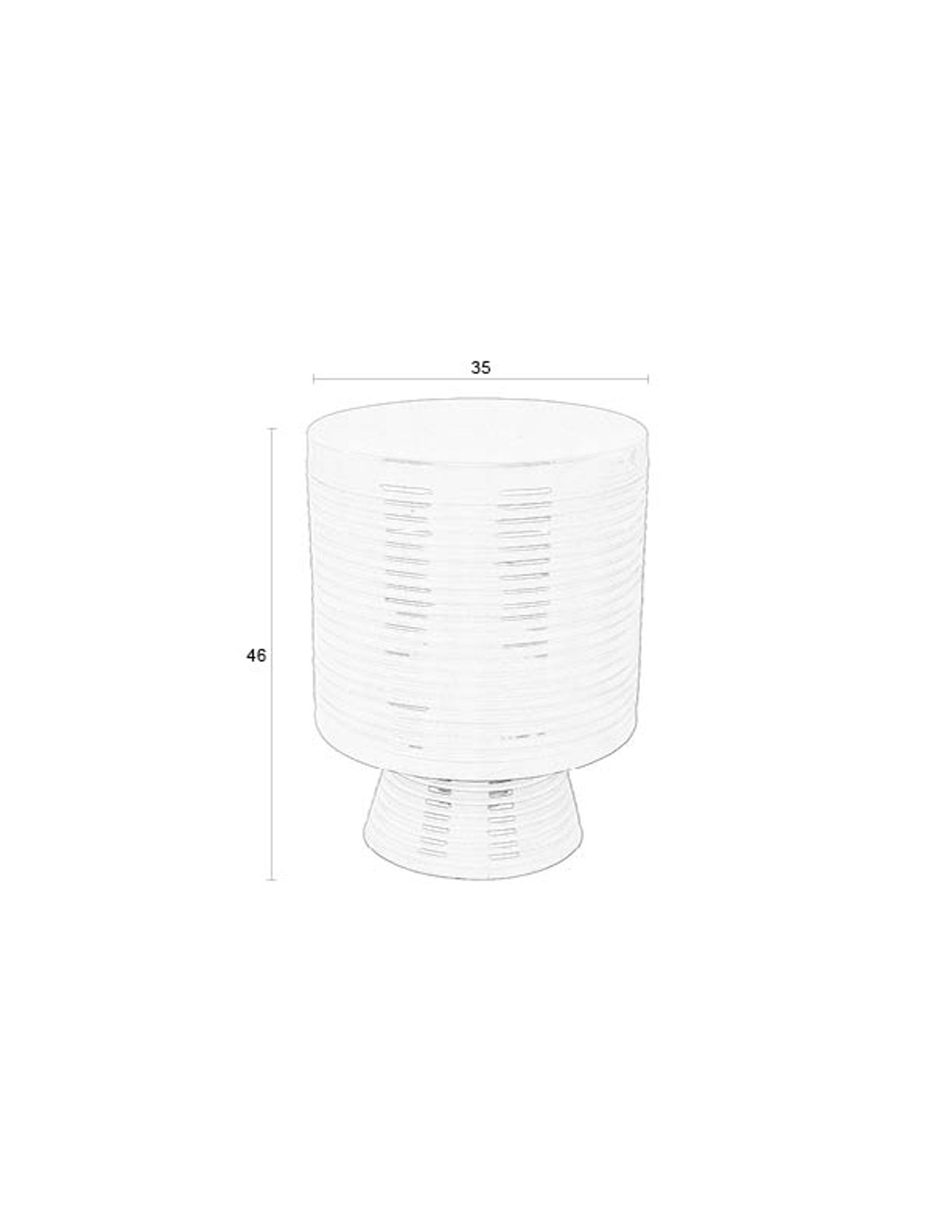 Sven Ribbed Ivory Drum Side Table Large