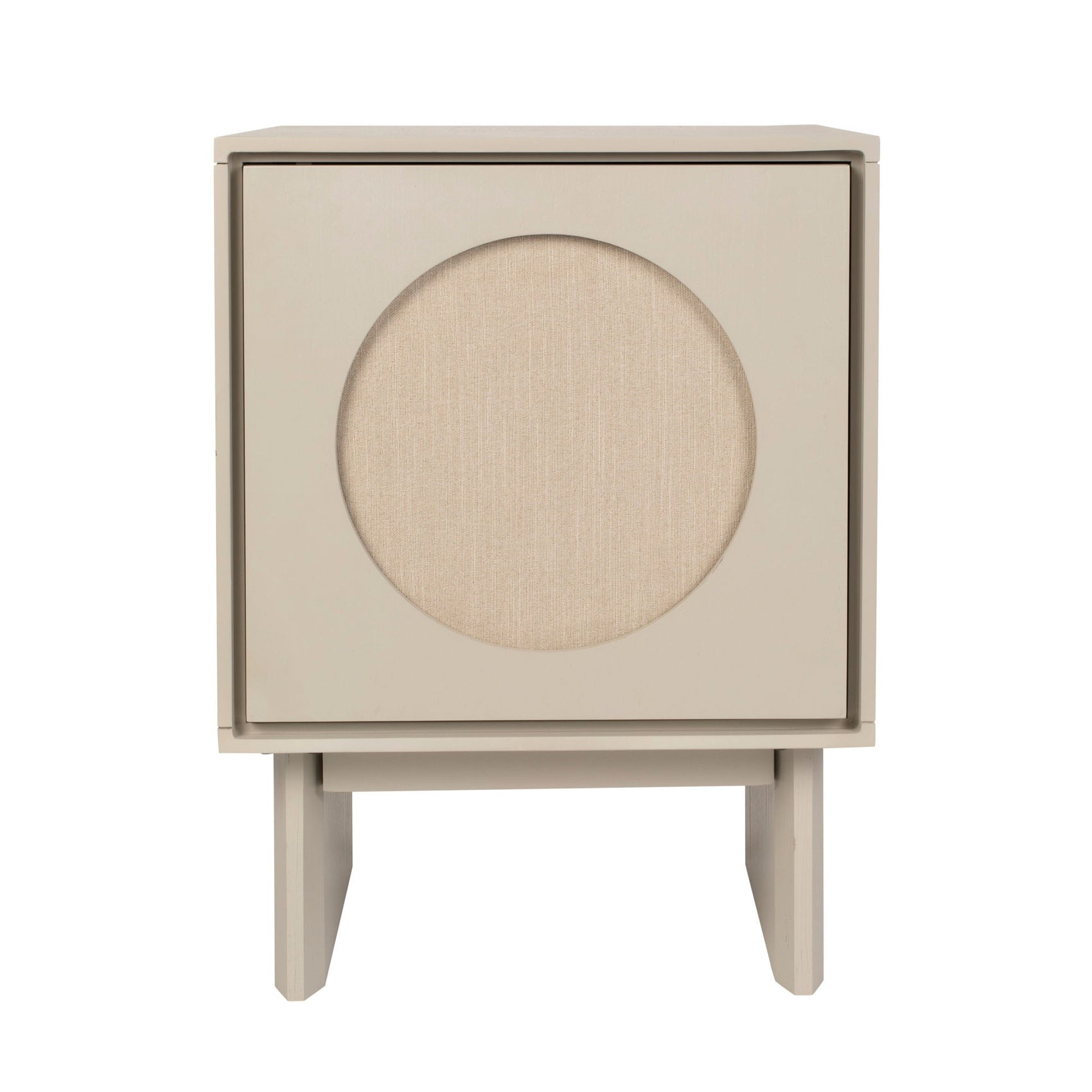 Zuiver Twin Acacia Wood & Fabric Circle Bedside Table