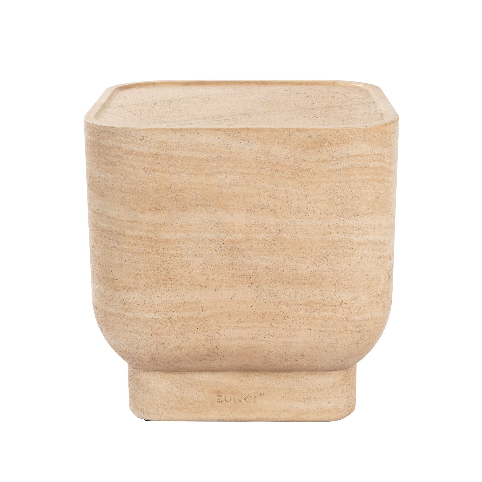 Zuiver Noble Beige Travertine Style Square Side Table