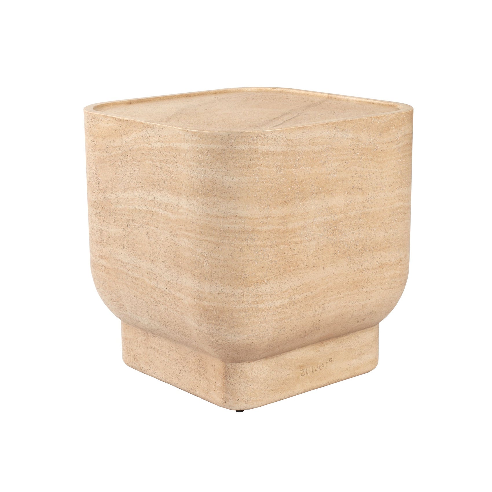 Zuiver Noble Beige Travertine Style Square Side Table