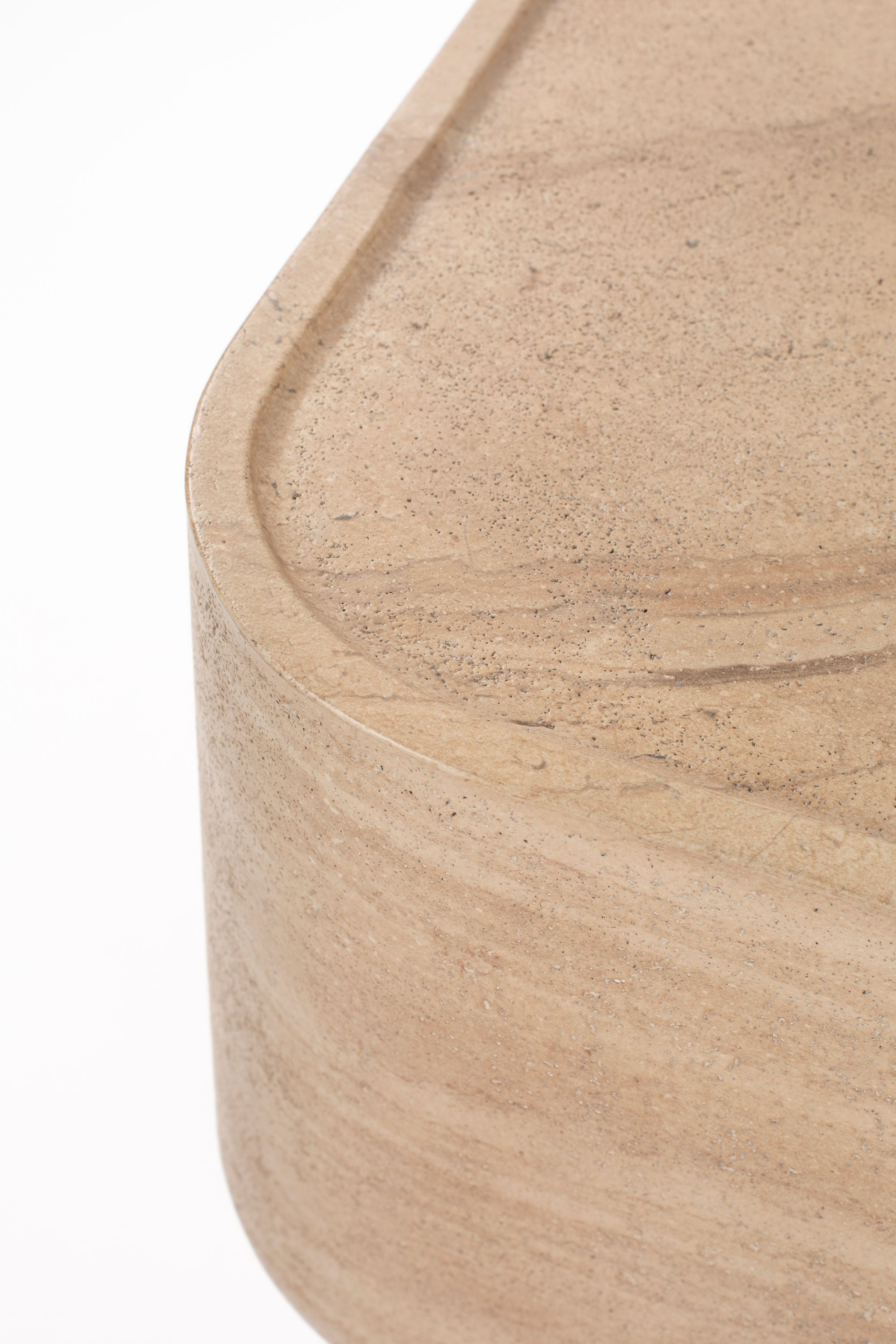 Zuiver Noble Beige Travertine Style Square Side Table