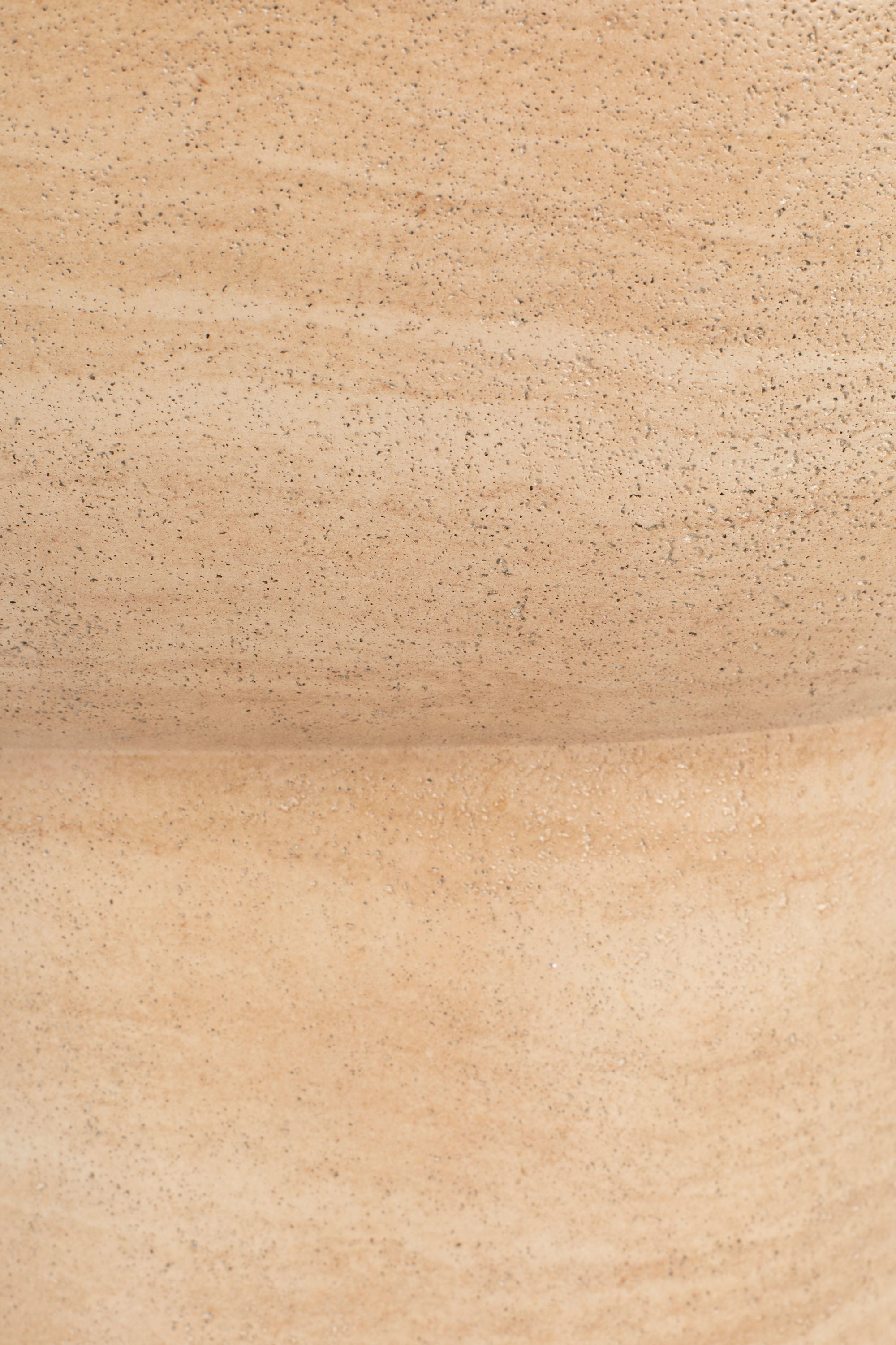 Zuiver Noble Beige Travertine Style Pill Oval Side Table