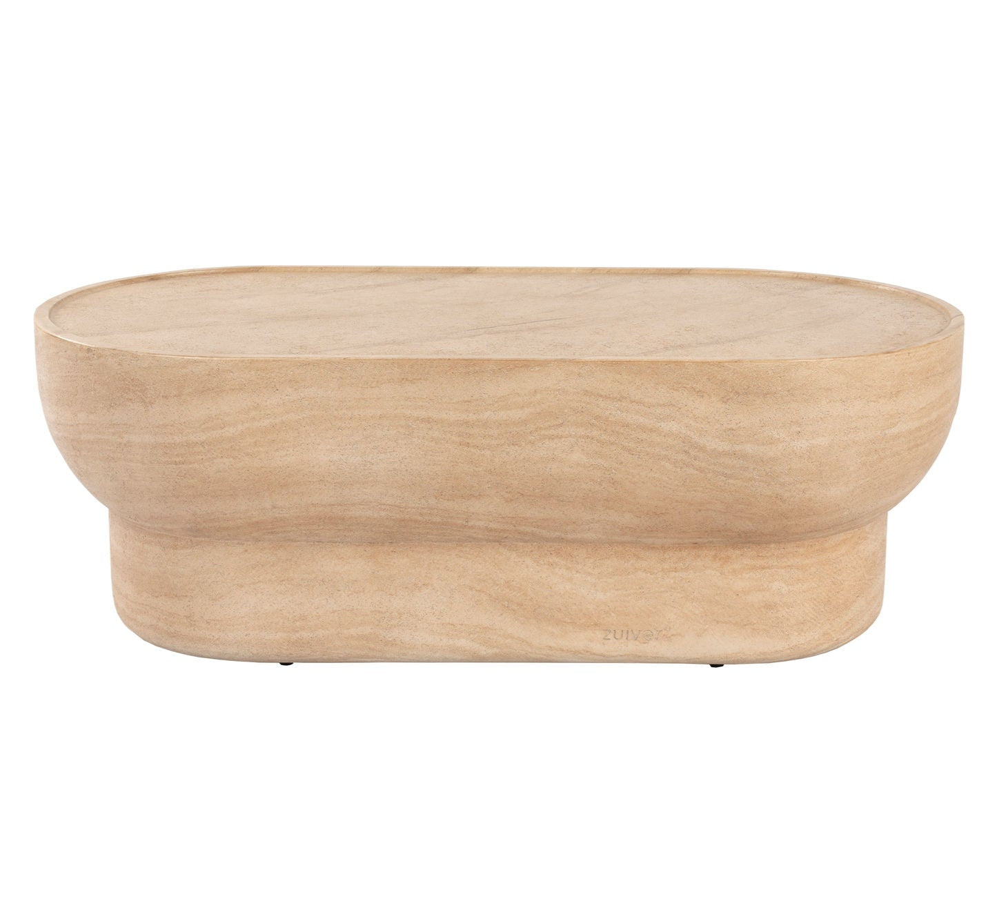 Zuiver Noble Beige Travertine Style Oval Coffee Table