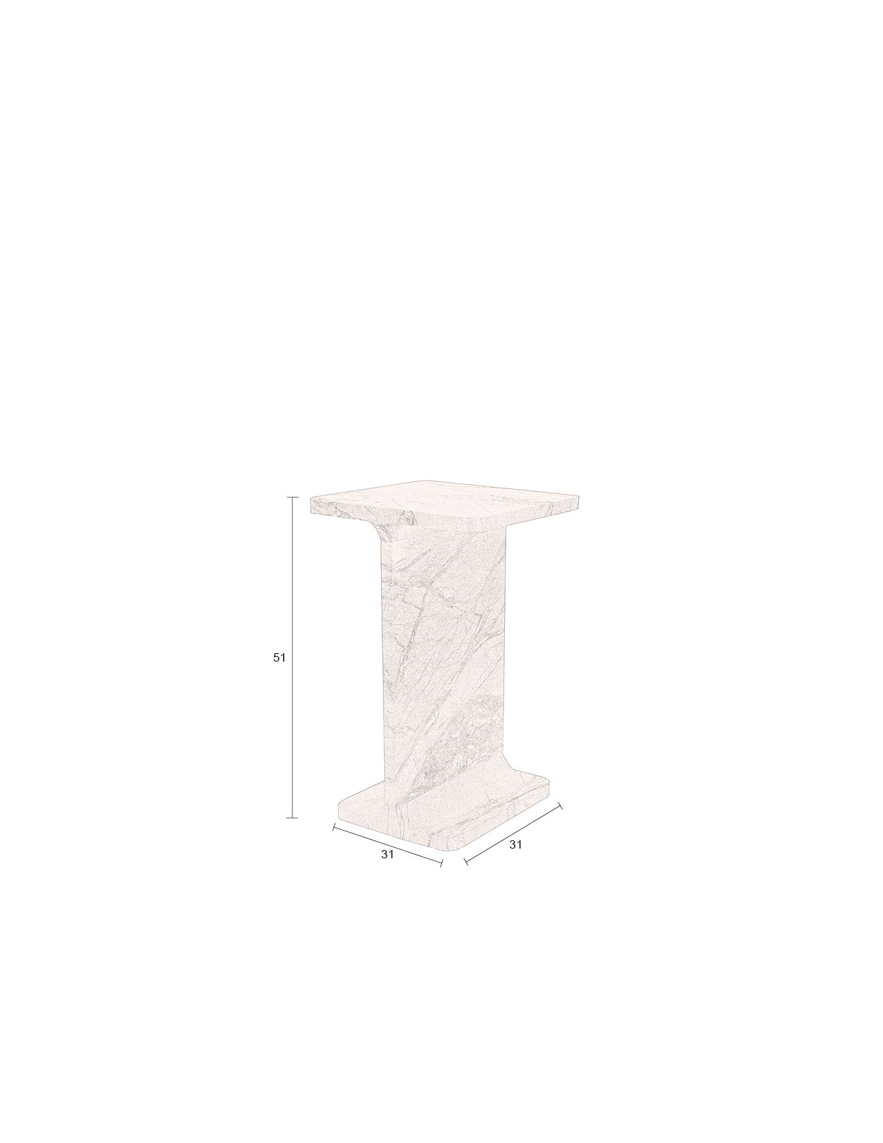 Dutchbone Satpura Brown Marble Side Table