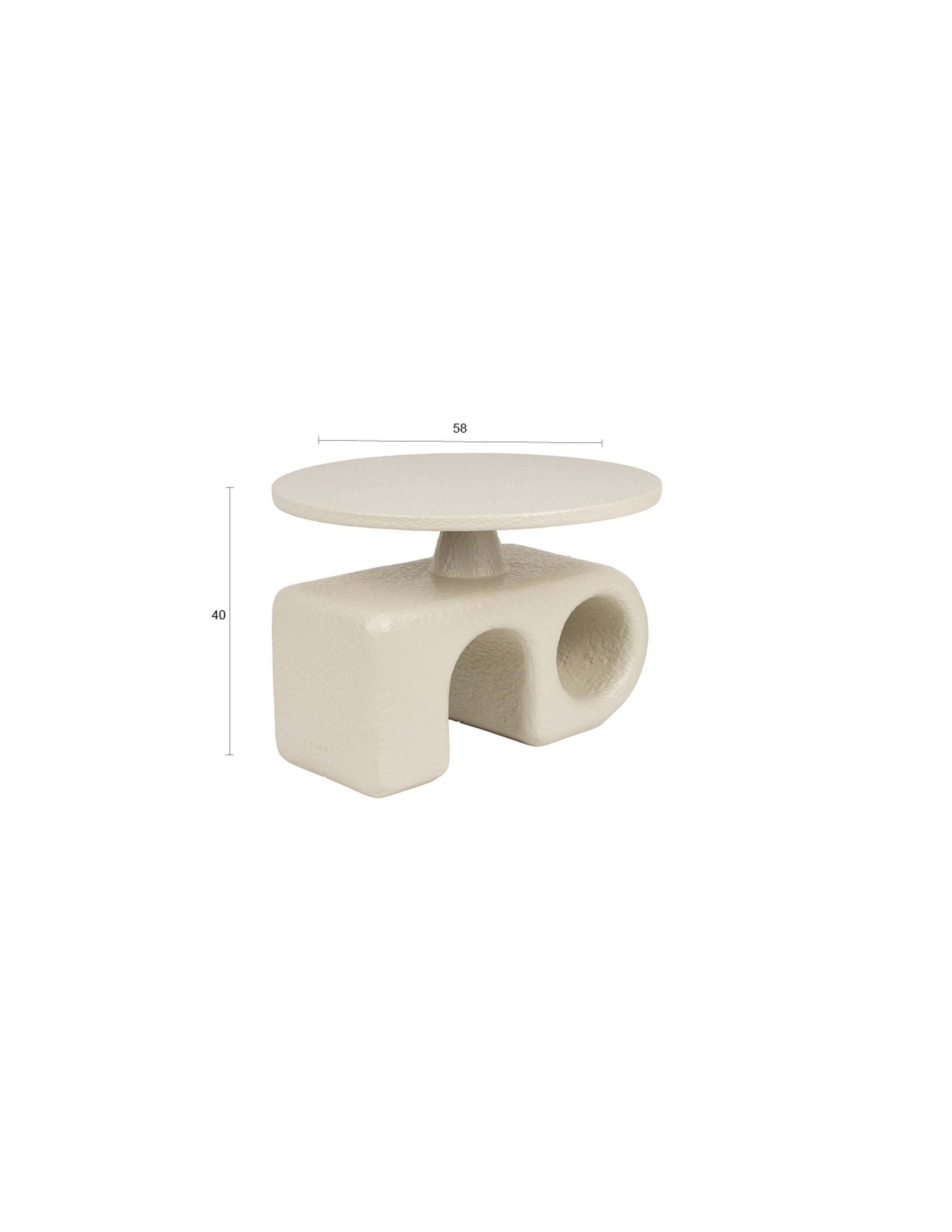 Zuiver Hermit Organic White Resin Side Table