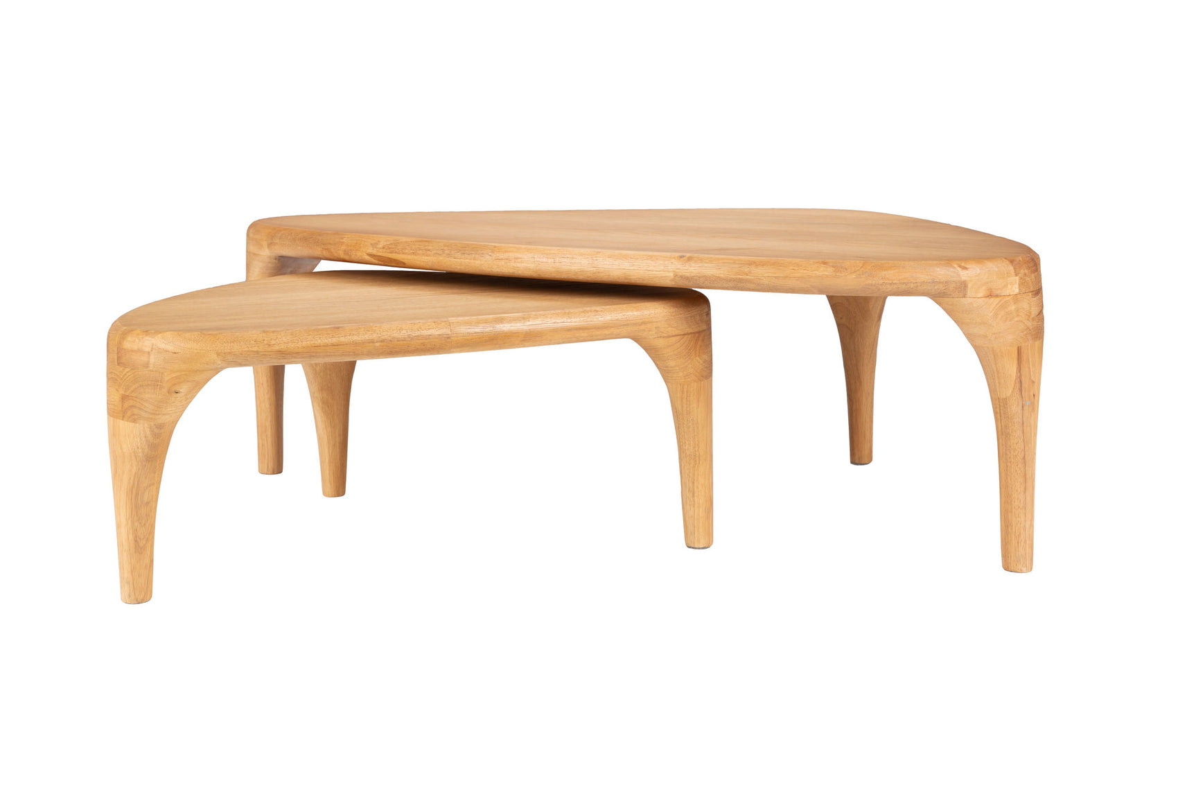 Zuiver Set of 2 Isla Natural Oak Wood Coffee Table Nest