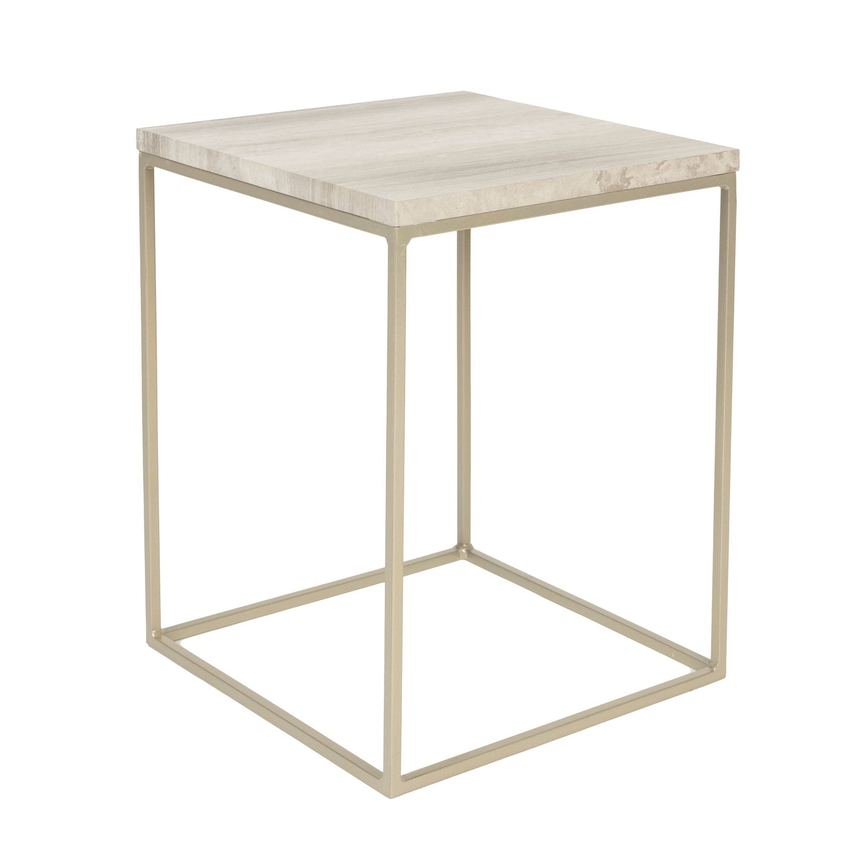Zuiver Stray Grey Marble Square Side Table