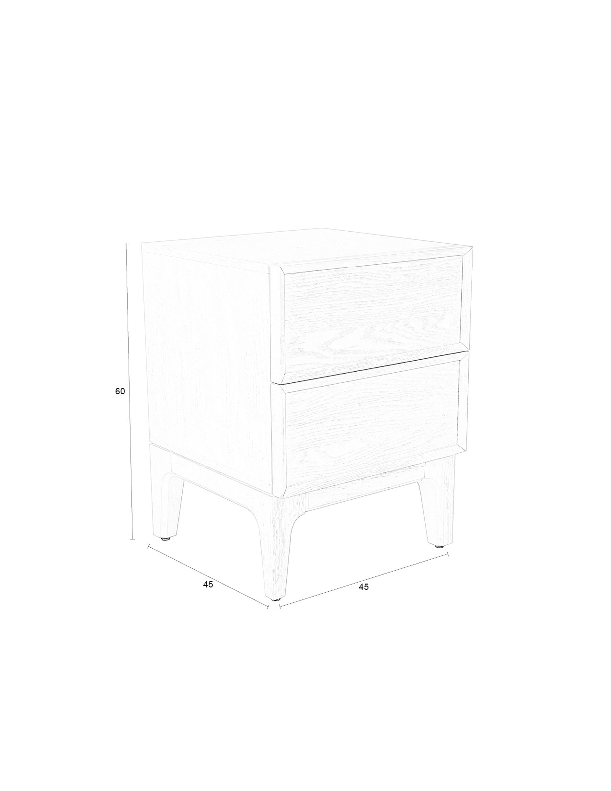 Zuiver June Beige Oak Wood Bedside Table