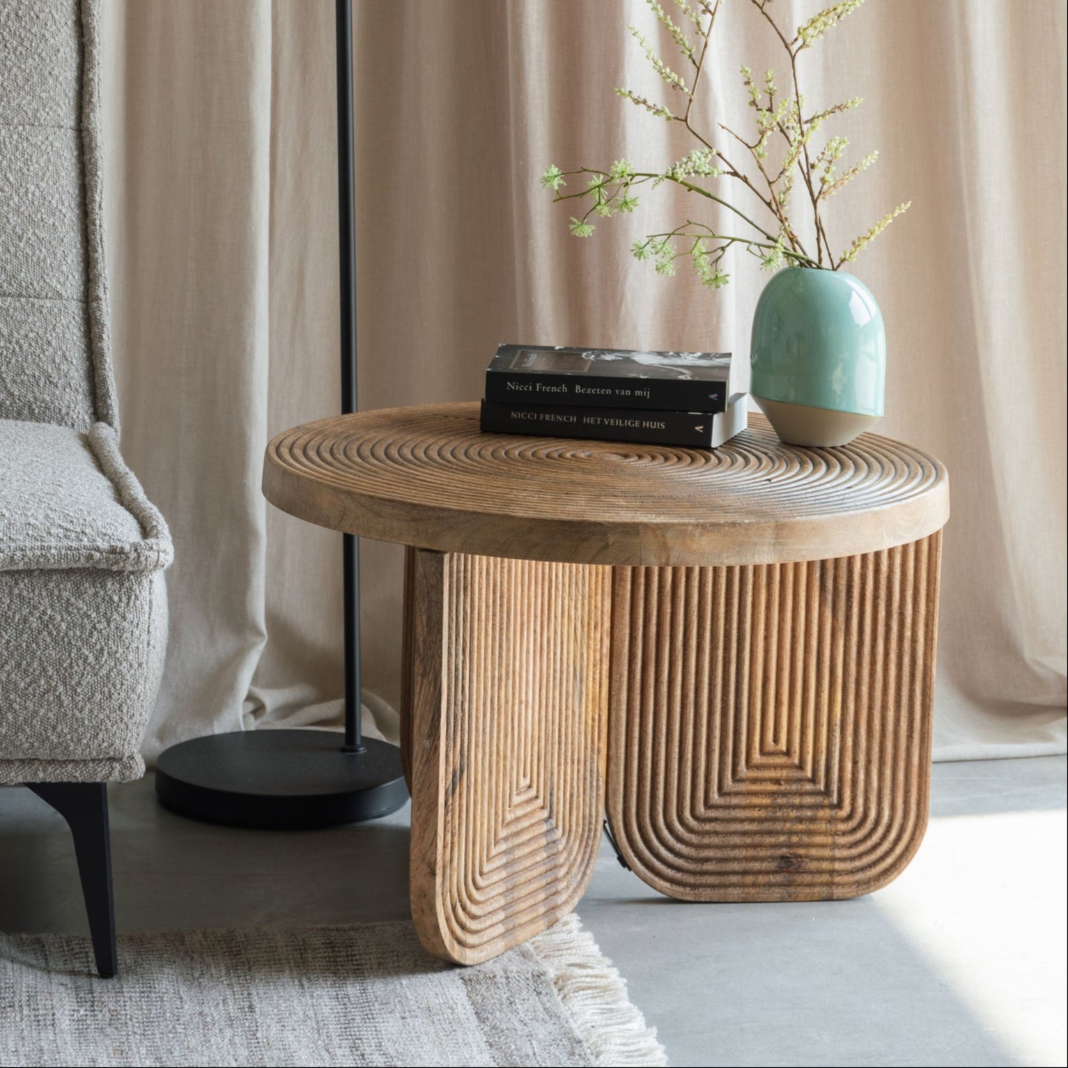Maeze Curved Mango Wood Coffee Table