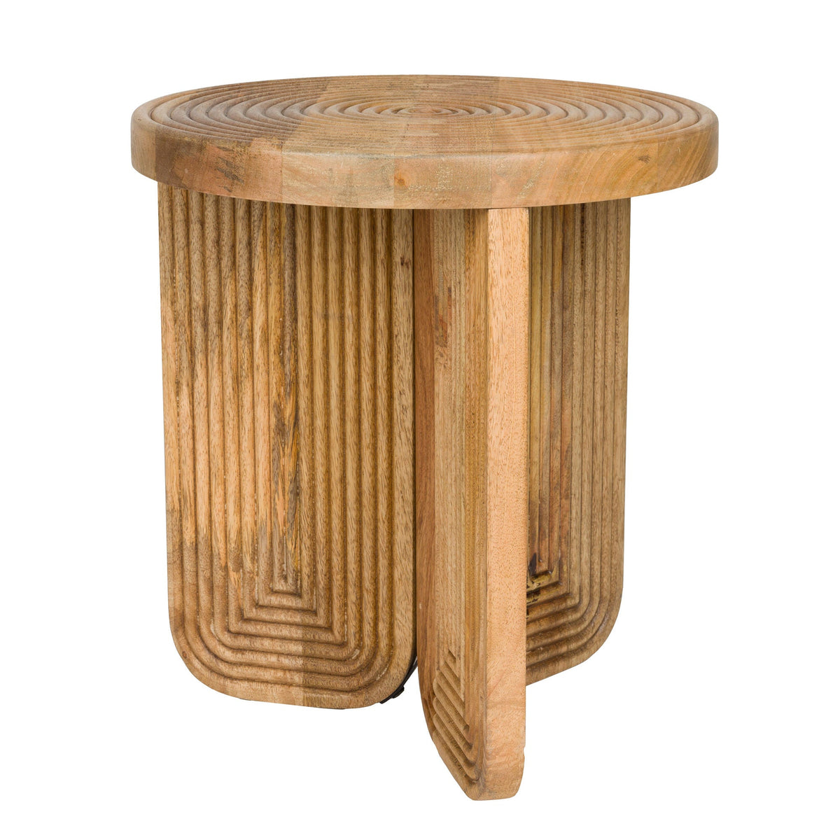 Maeze Curved Mango Wood Side Table