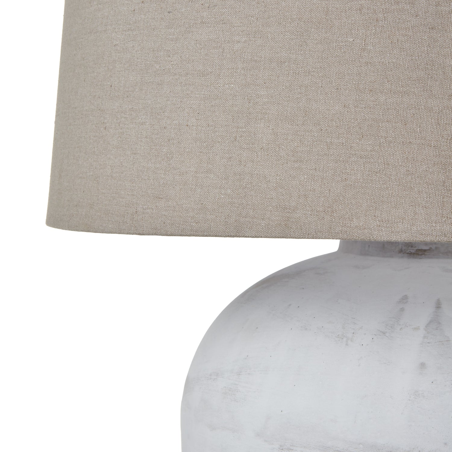 Ergane Aged Stone Grey Table Lamp With Linen Shade | Large