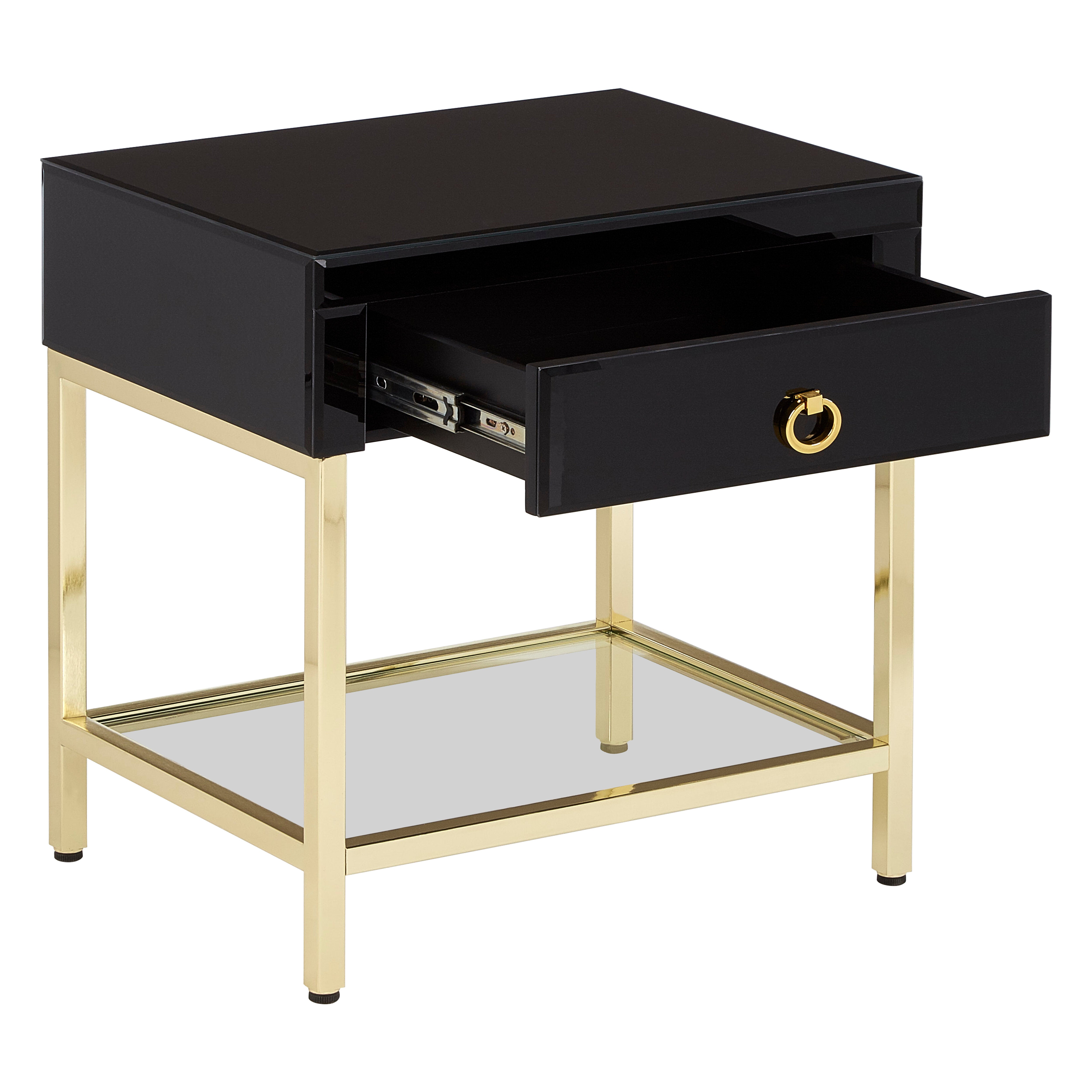 Candace Townhouse Black & Gold Side Table