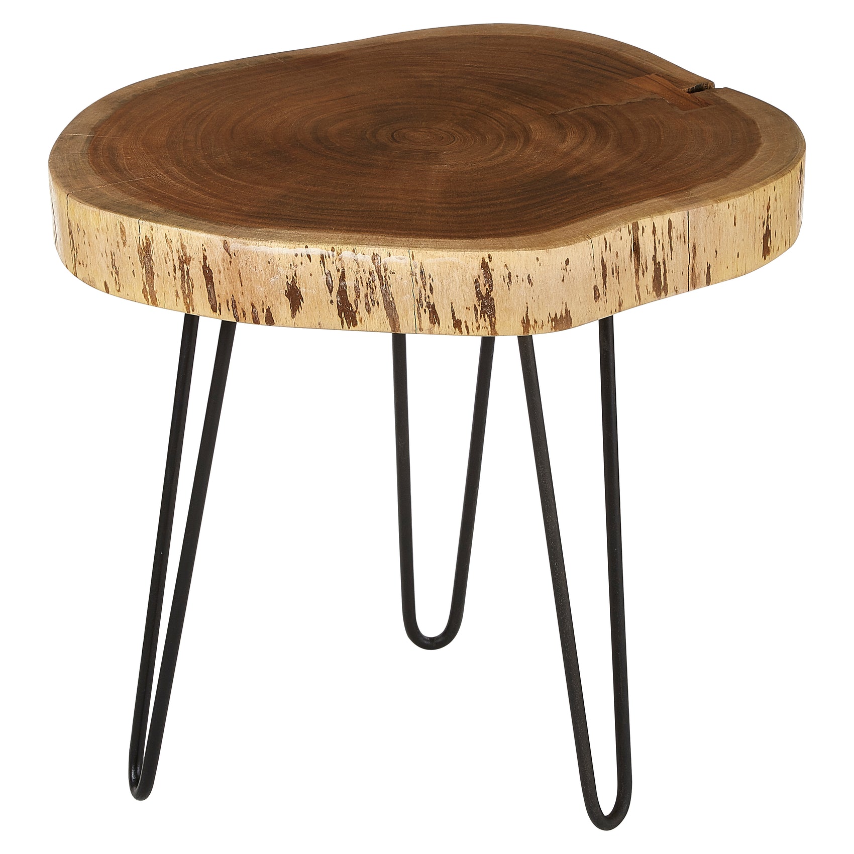 Mona Tripod Base Natural Acacia Wood Side Table