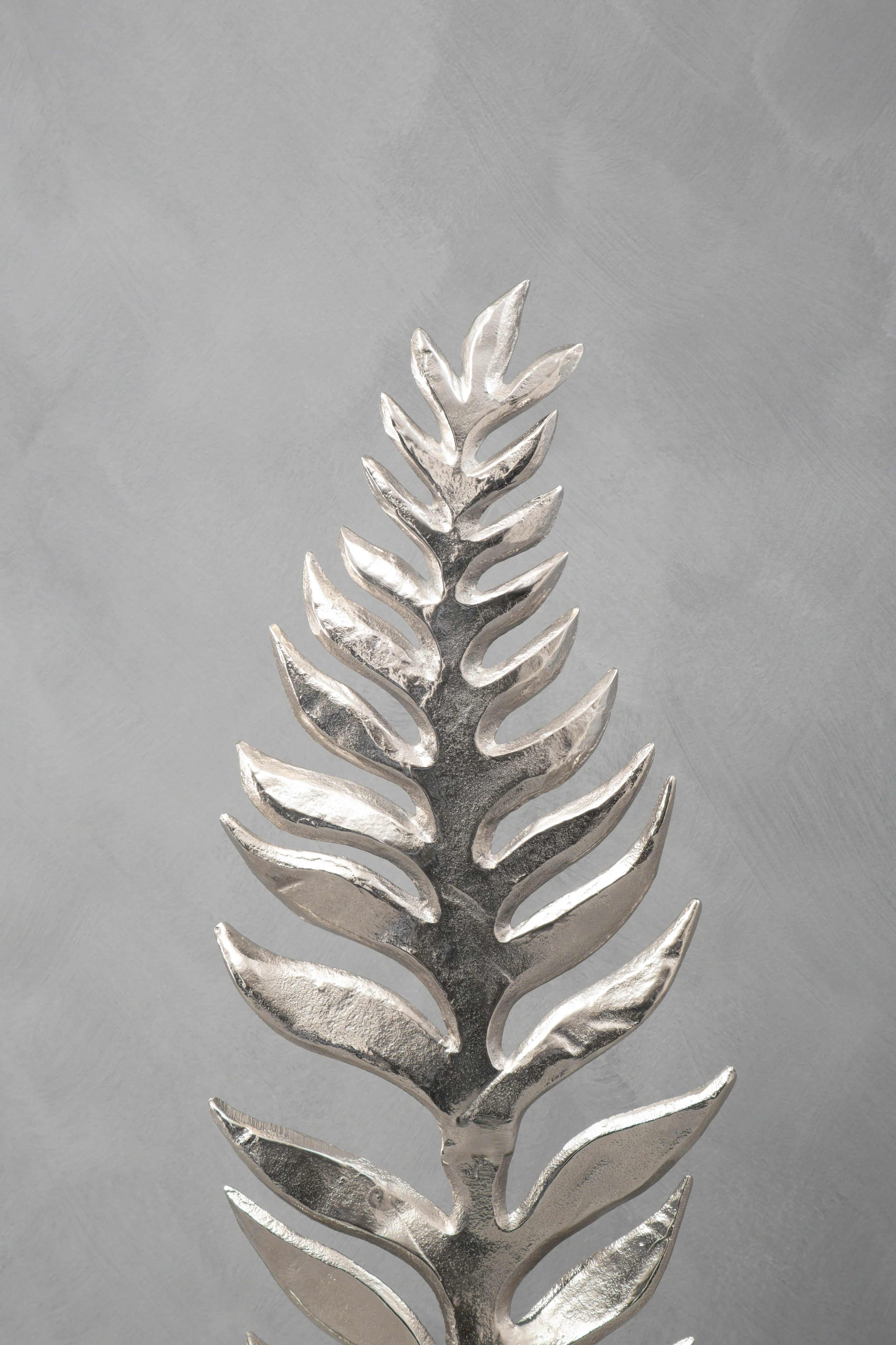 Hatton Silver Nickel Leaf Standing Sculpture