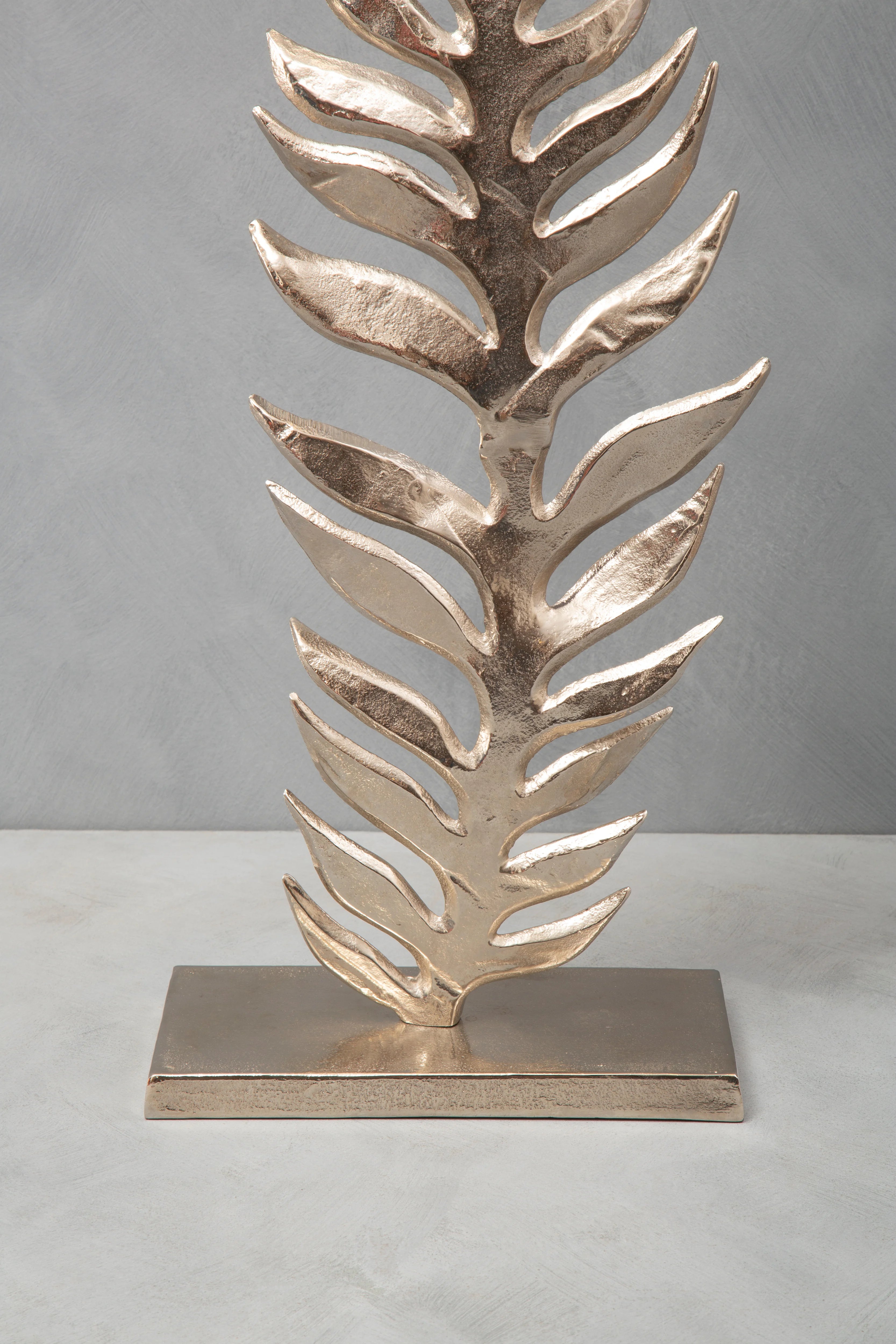 Hatton Silver Nickel Leaf Standing Sculpture