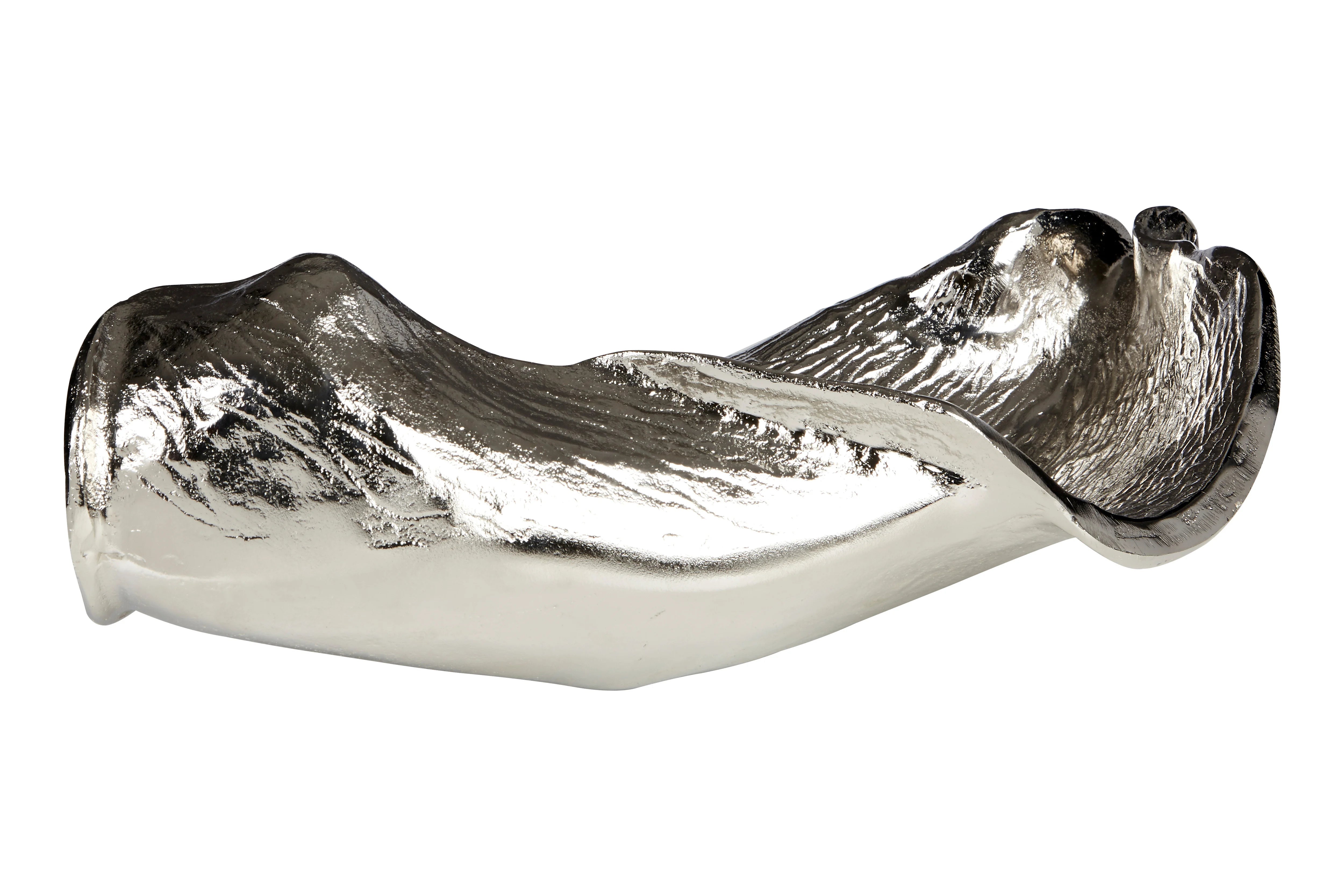 Hatton Silver Nickel Curled Leaf Sculpture | Large