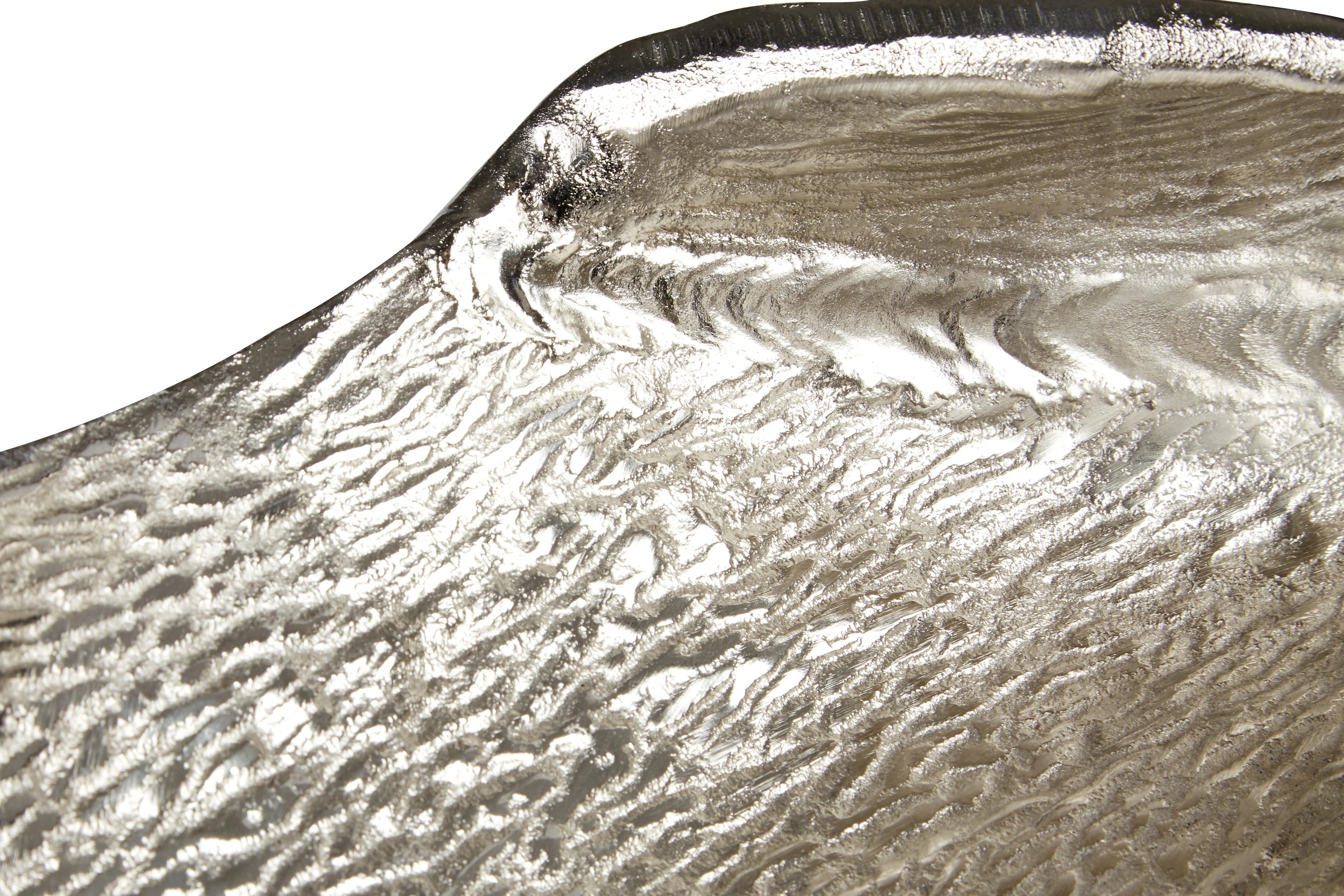 Hatton Silver Nickel Curled Leaf Sculpture | Large