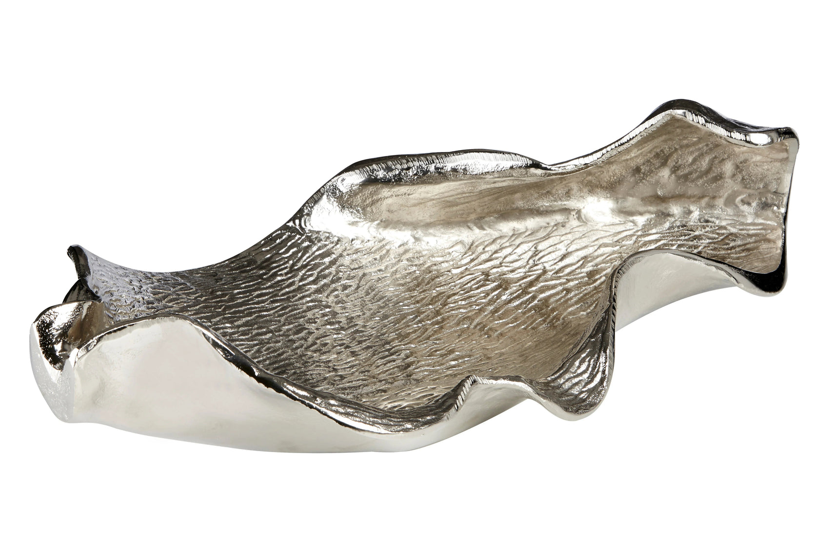 Hatton Silver Nickel Curled Leaf Sculpture | Large